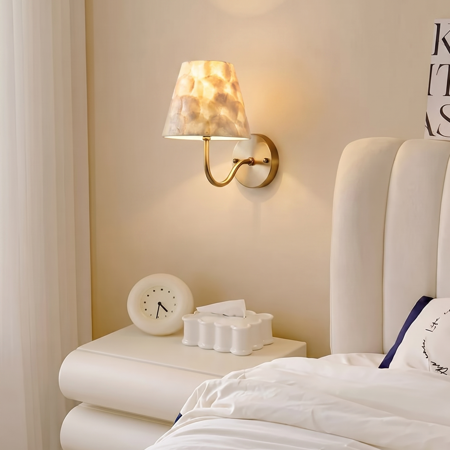 Modern Shell Shade Wall Sconce Elegant Background Accent Light