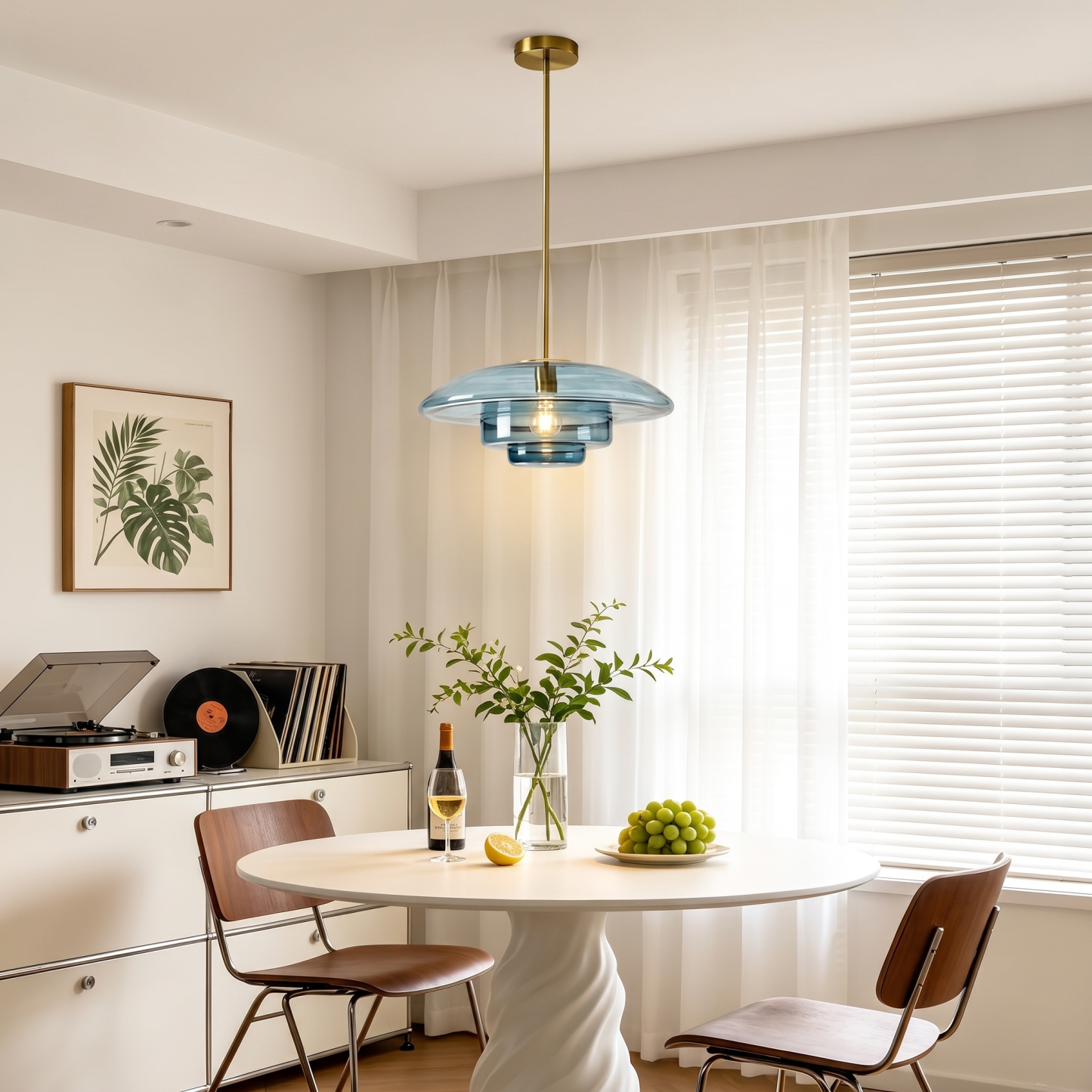 Vintage Bauhaus Tiered Glass Pendant Light for Living Room