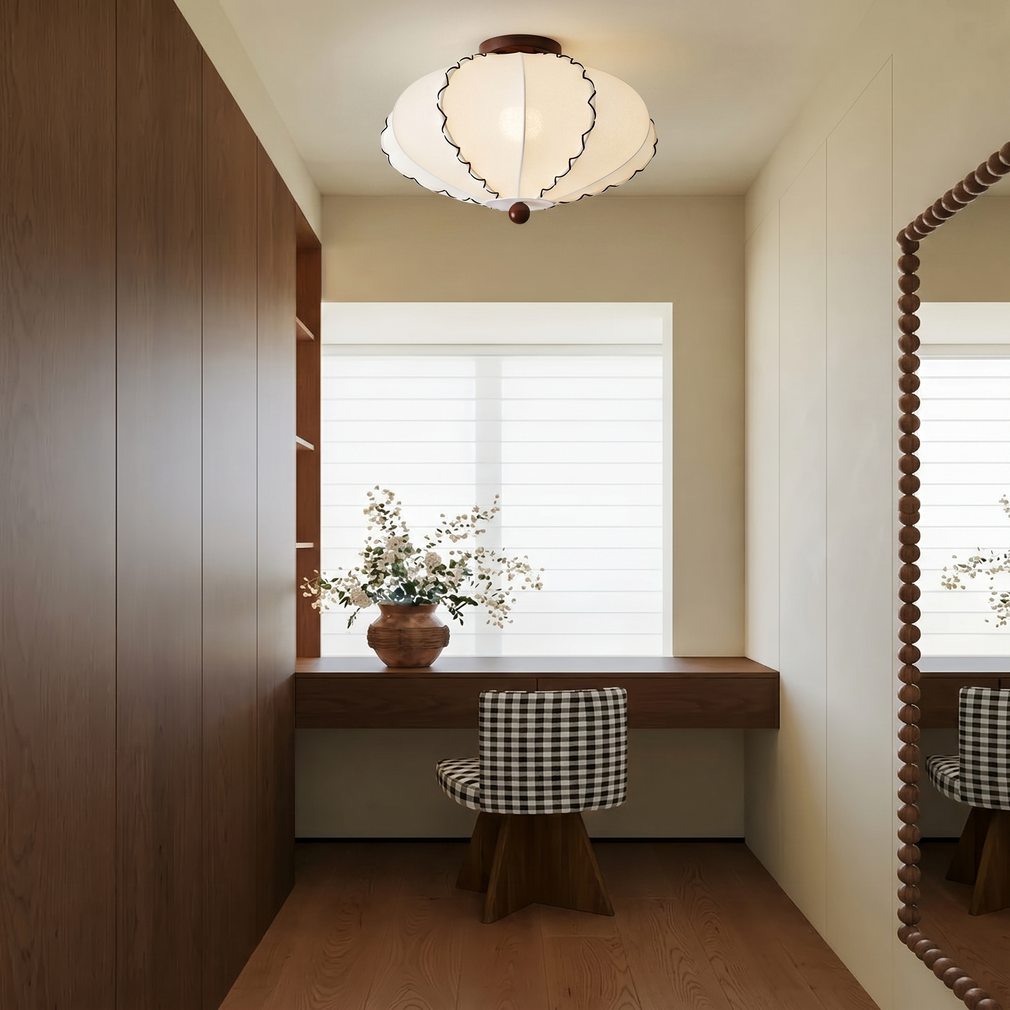 Retro Creative Fabric Ceiling Light for Bedroom