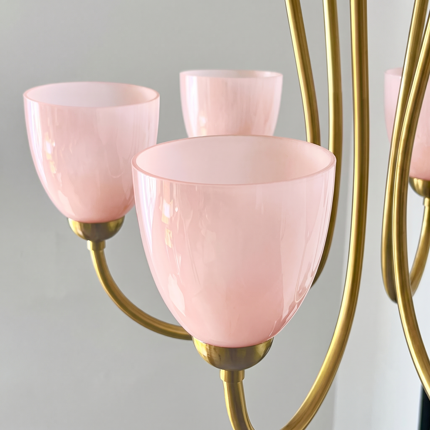 Mid Century Brass Tulip Chandelier for Kitchen Island Living Room