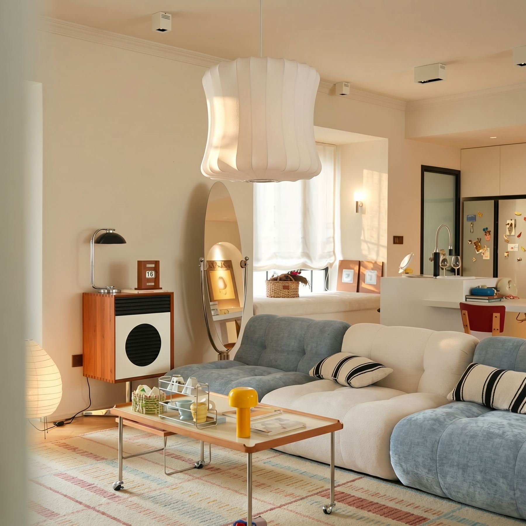 Nordic White Minimalist Fabric Pendant Light for Home Decor