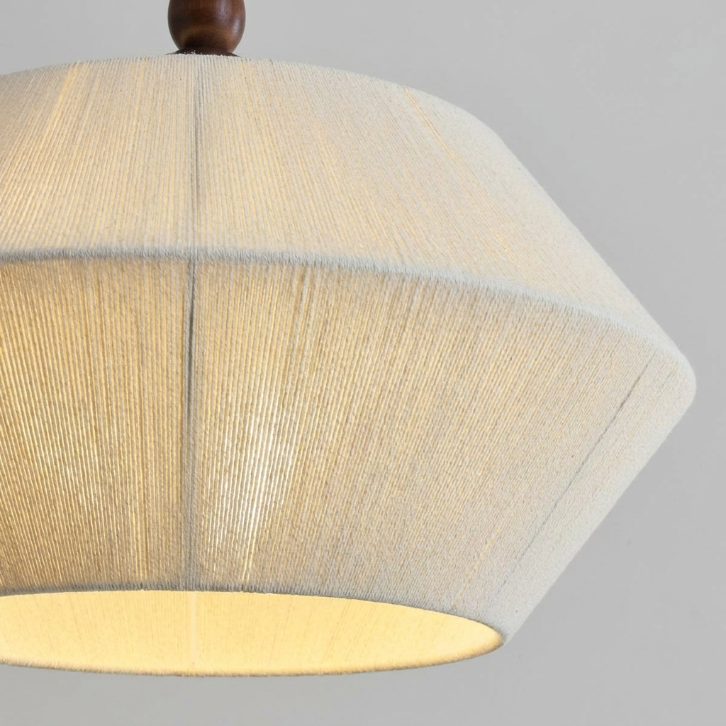 Japanese Style Handwoven Rope Pendant Light for Dining Room Living Room