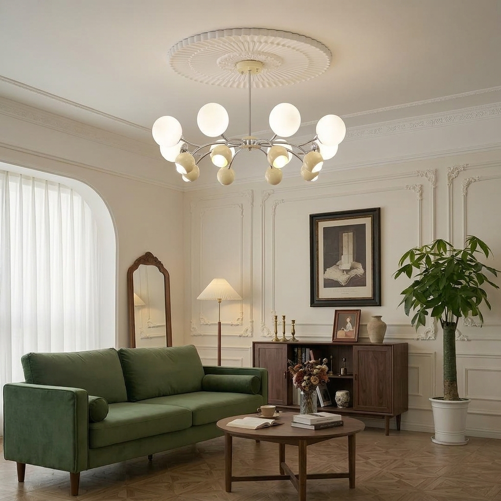 Medieval Bauhaus Cream Style Chandelier for Living Room