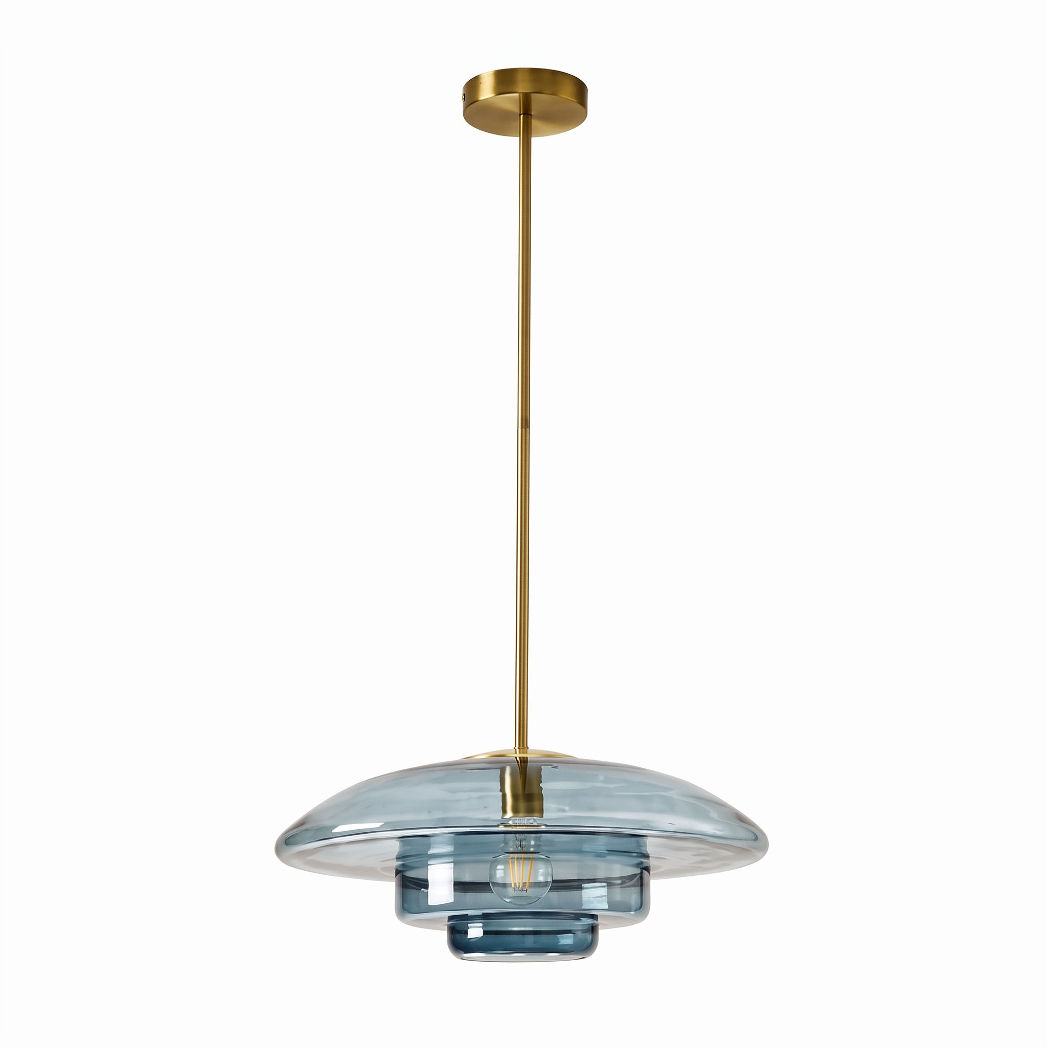 Vintage Bauhaus Tiered Glass Pendant Light for Living Room