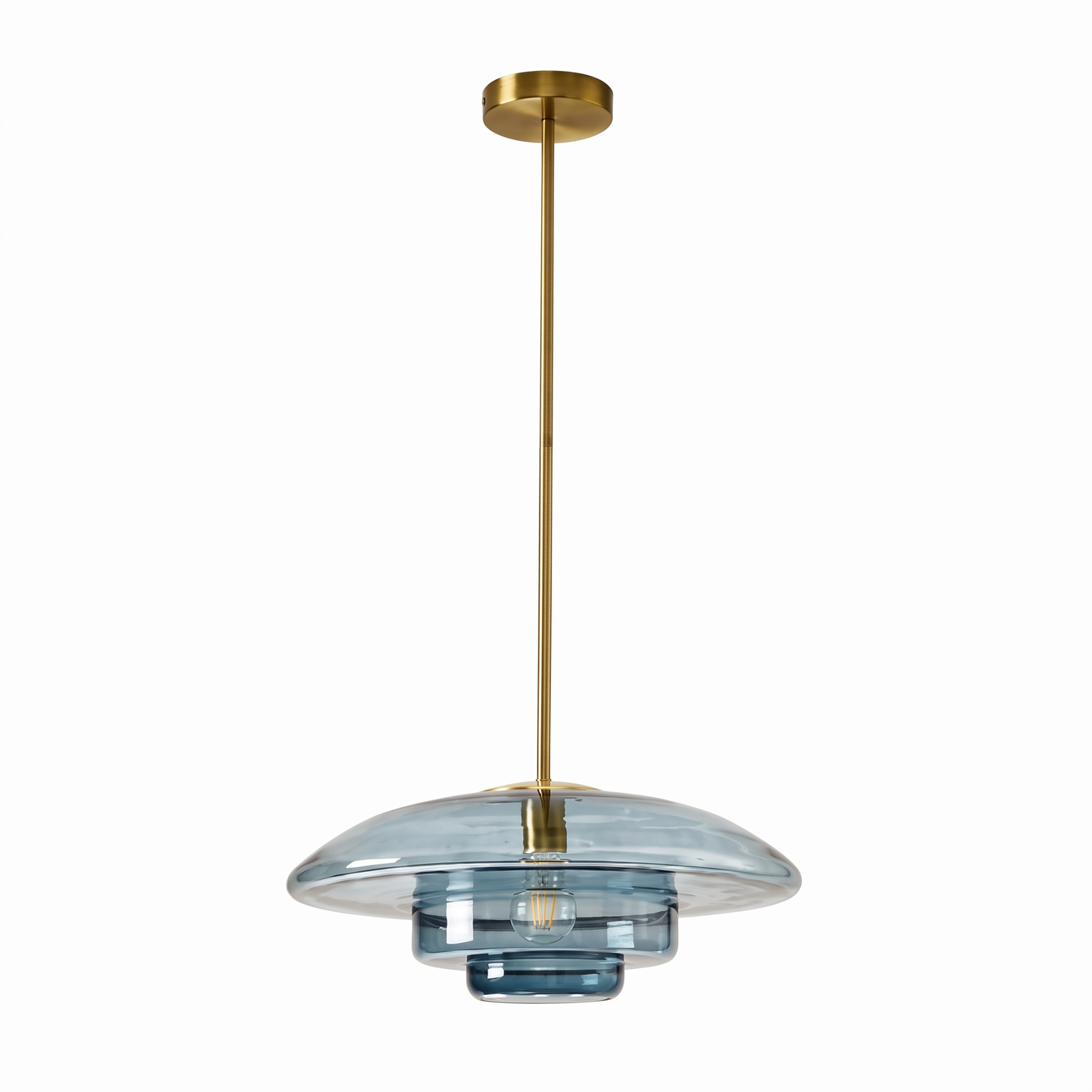 Vintage Bauhaus Tiered Glass Pendant Light for Living Room