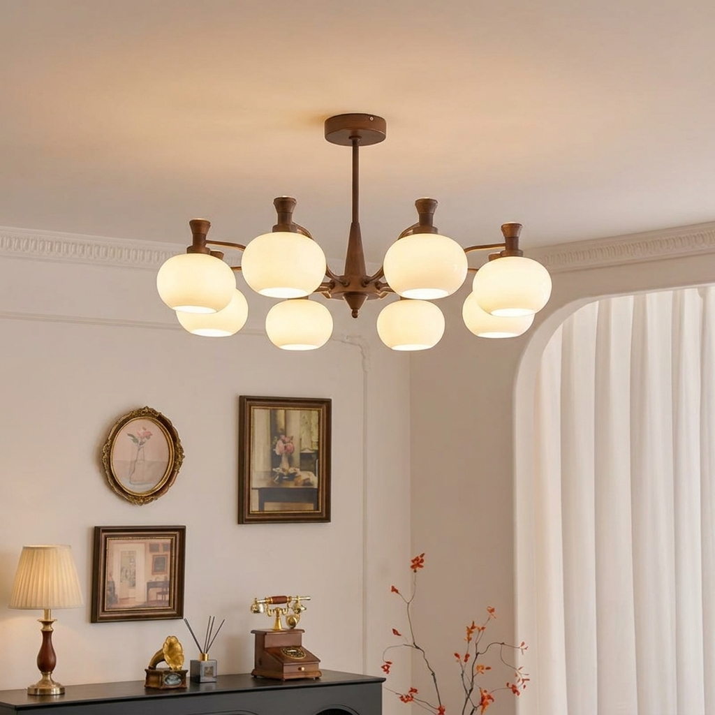 Medieval Style American Wood Chandelier for Living Room