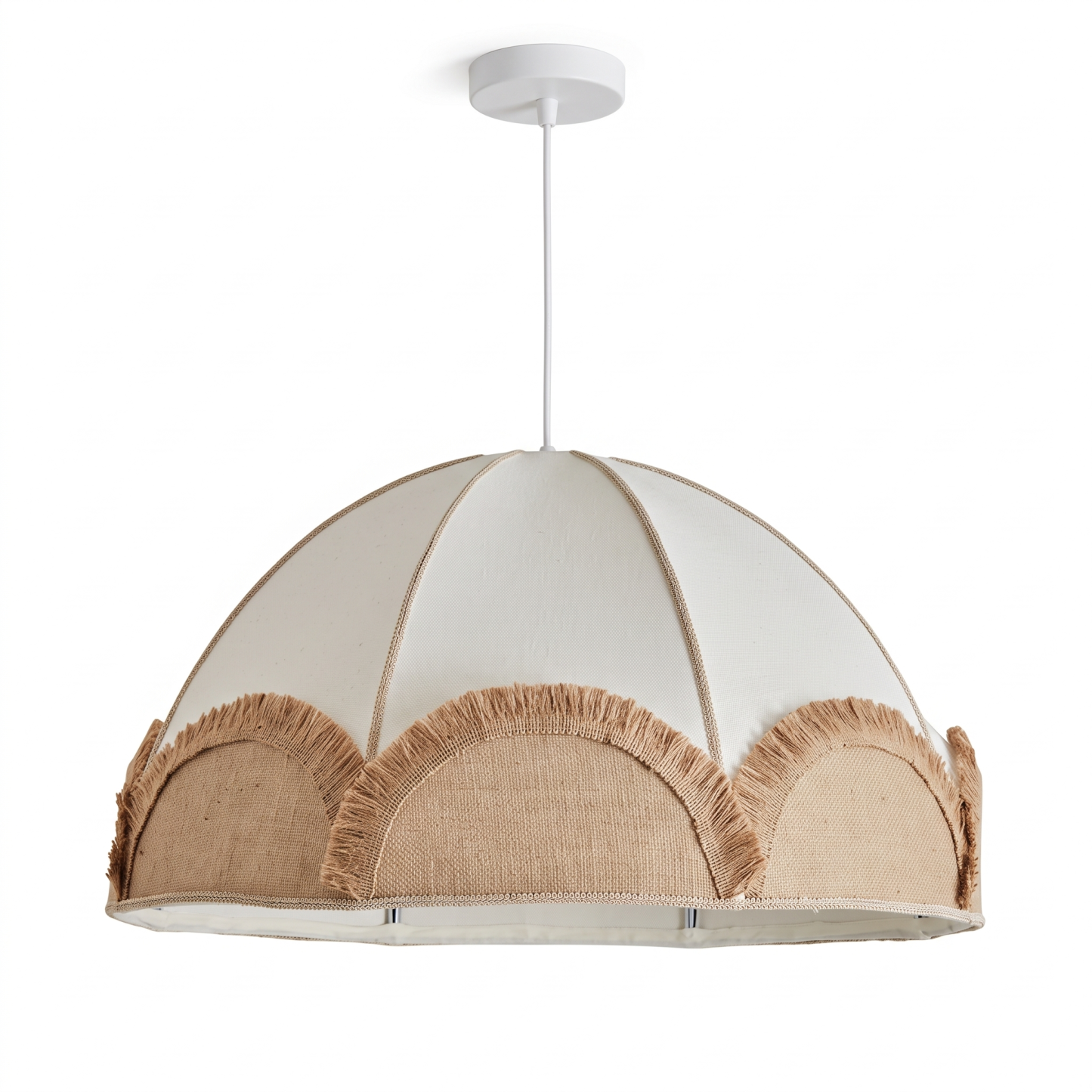 Bohemian Fringe Dome Pendant Light-Nordic Minimalism Hanging Ceiling Lamp for Dining Room Bedroom  Nursery