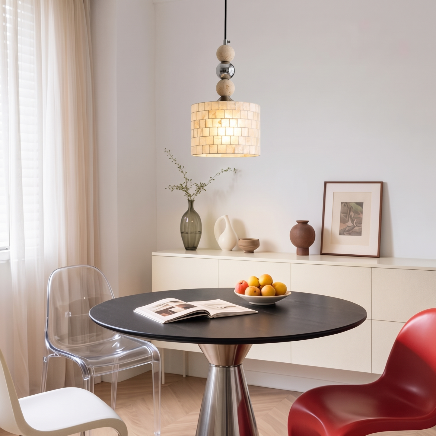 Modern Minimalist Shell-Shaped Pendant Lamps for Bedroom Bedside 