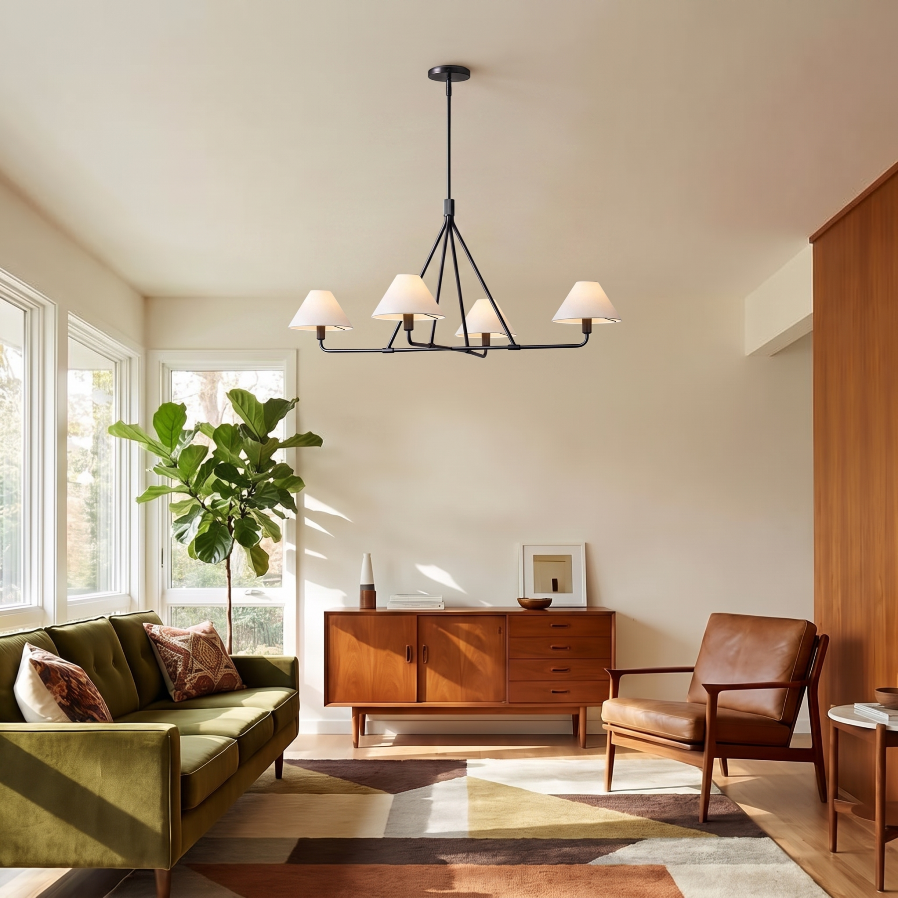 Modern Minimalist Multi Light Chandelier for  Dining Room Living Room