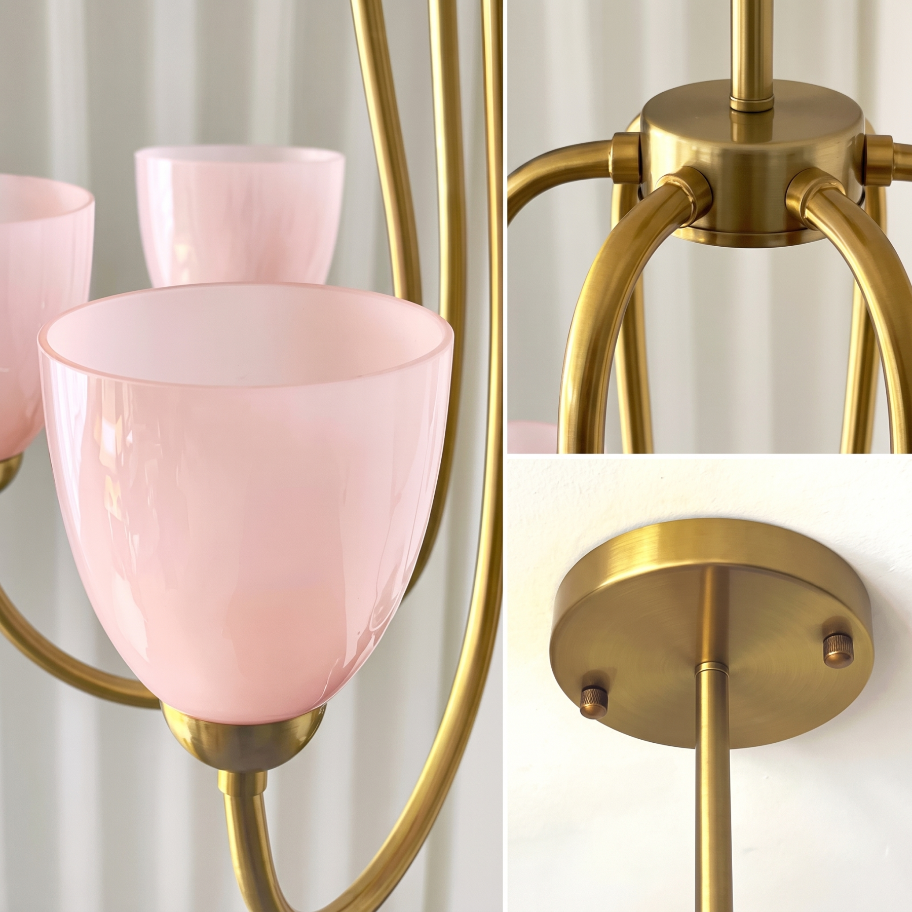 Mid Century Brass Tulip Chandelier for Kitchen Island Living Room