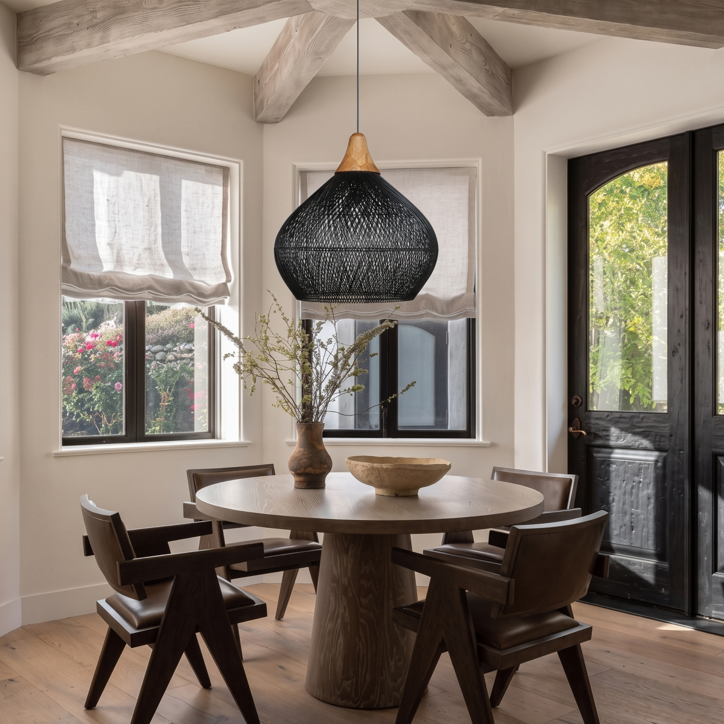 Retro Wicker Pendant Lighting Fixture  for Dining Table