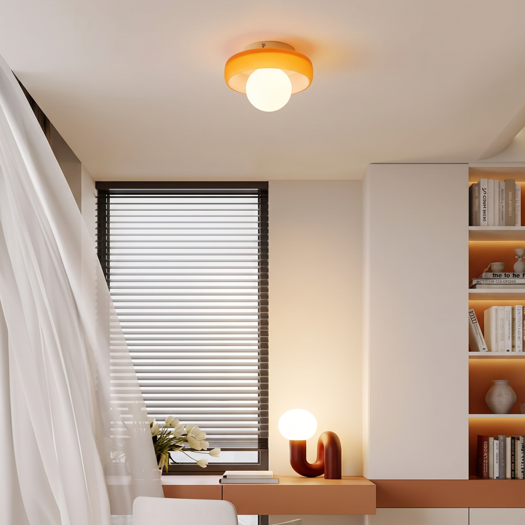 Modern Glass Flush Mount Ceiling Light for Bedroom Hallway Balcony