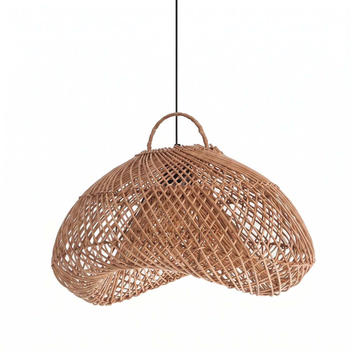 Handcrafted Rattan Pendant Light Retro Wabi-Sabi-style Chandelier for Dining Room Kitchen Island