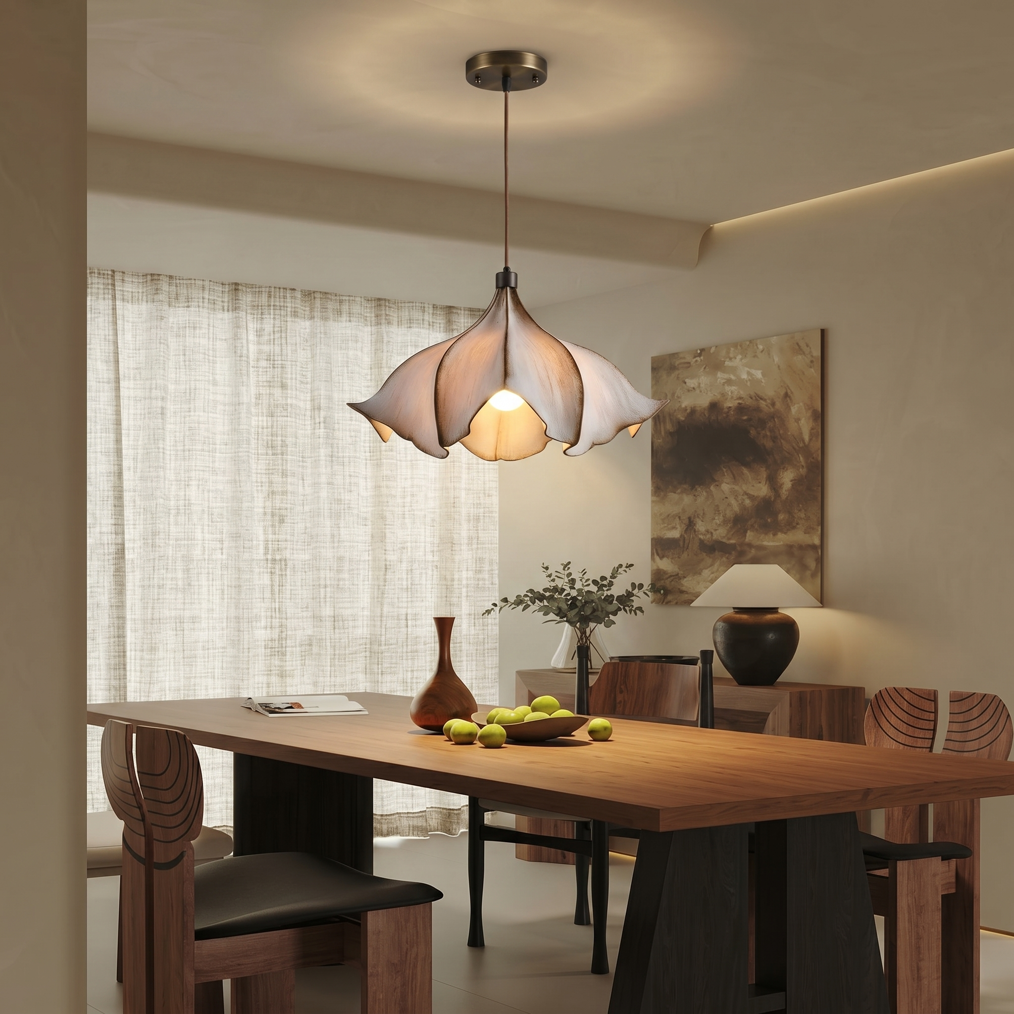 Modern Resin Pendant Light,Artistic Nordic Hanging Ceiling Lamp for Dining Room Living Room