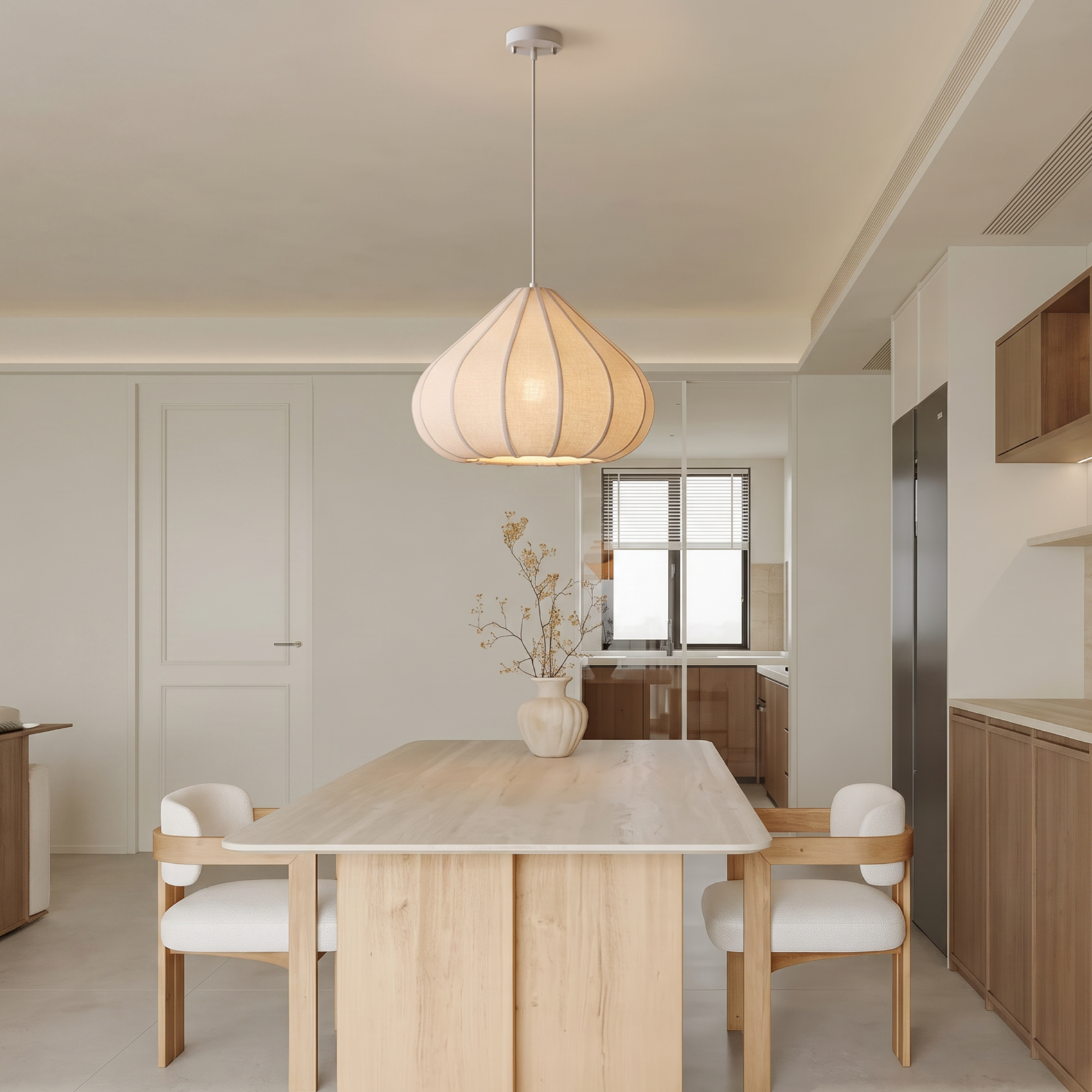 Nordic Vintage Fabric Pendant Light for Bedroom Living Room