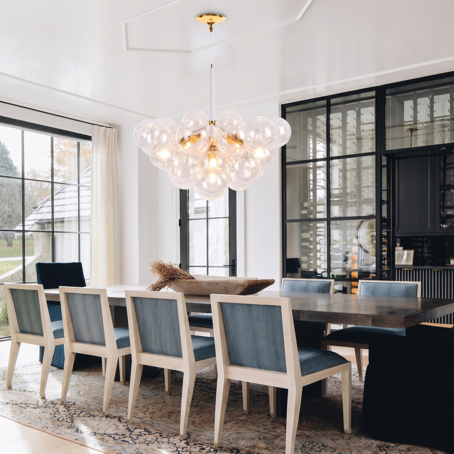 Modern Cluster Glass Bubble Chandelier for Living Room Decor
