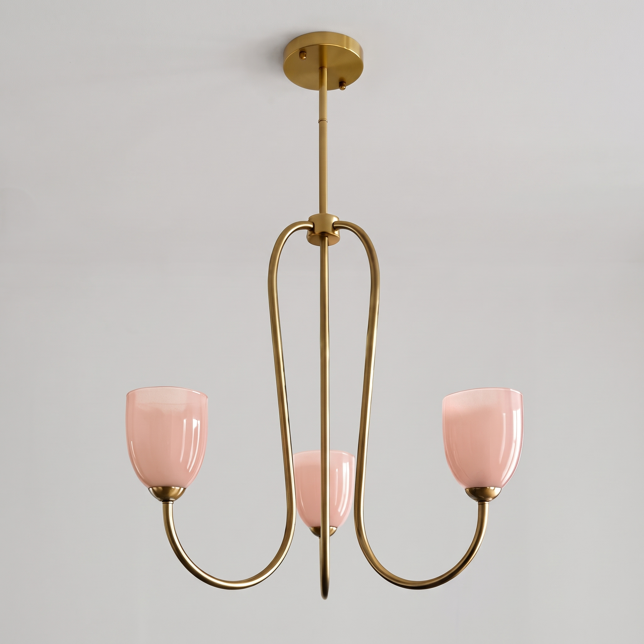 Mid Century Brass Tulip Chandelier for Kitchen Island Living Room