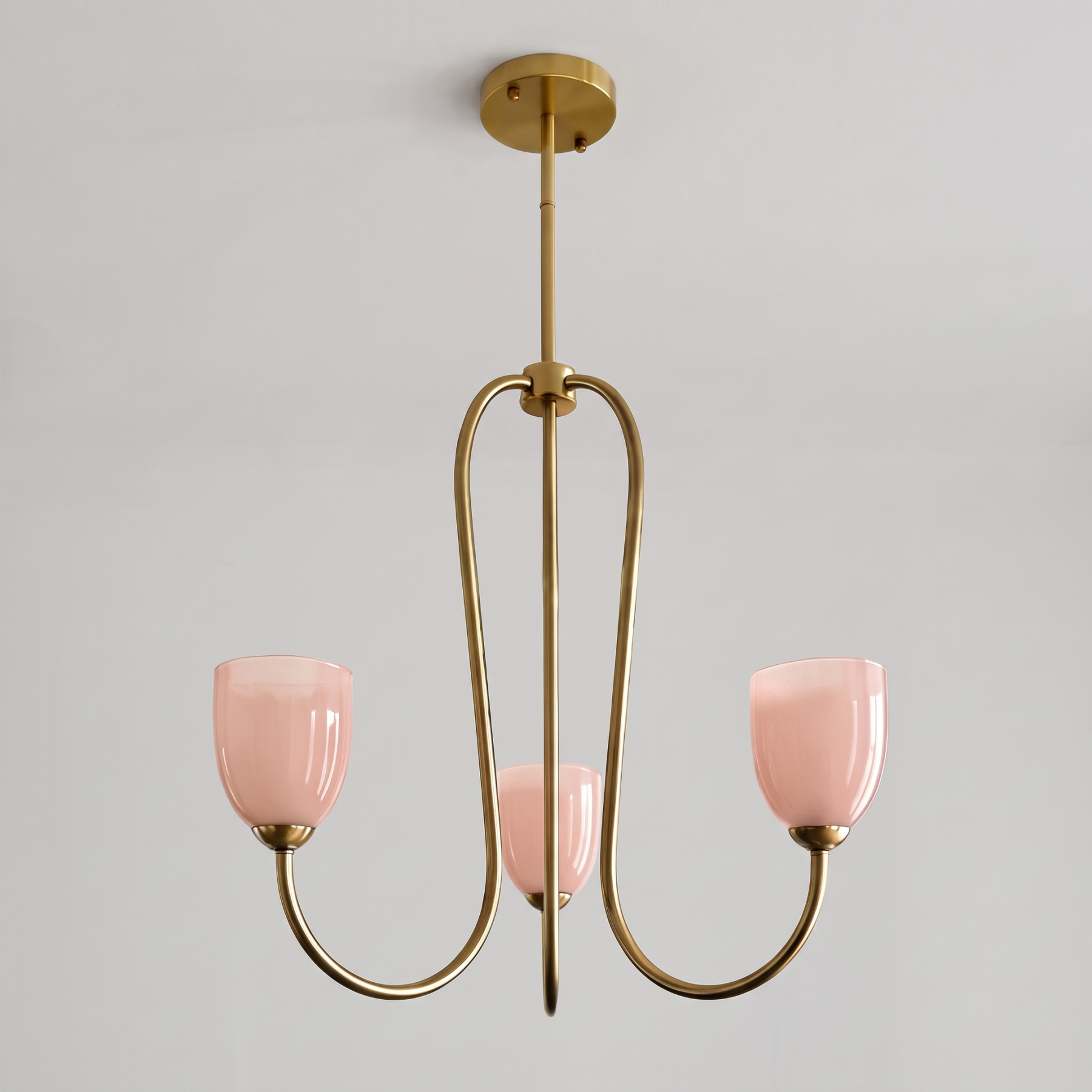Mid Century Brass Tulip Chandelier for Kitchen Island Living Room