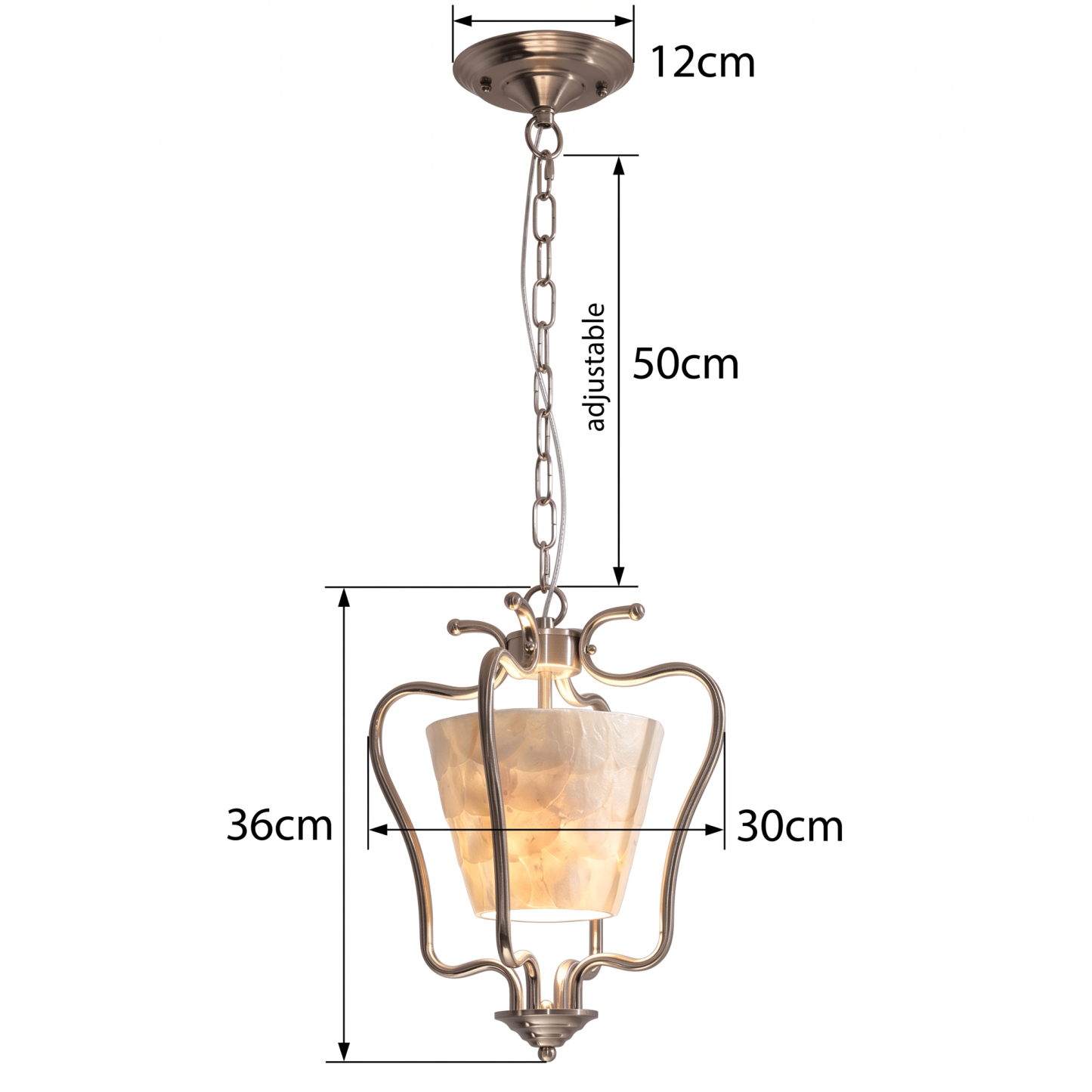 Vintage Lantern Shell Pendant Light Elegant Hanging Ceiling Light for Kitchen Island Dining Room Entryway