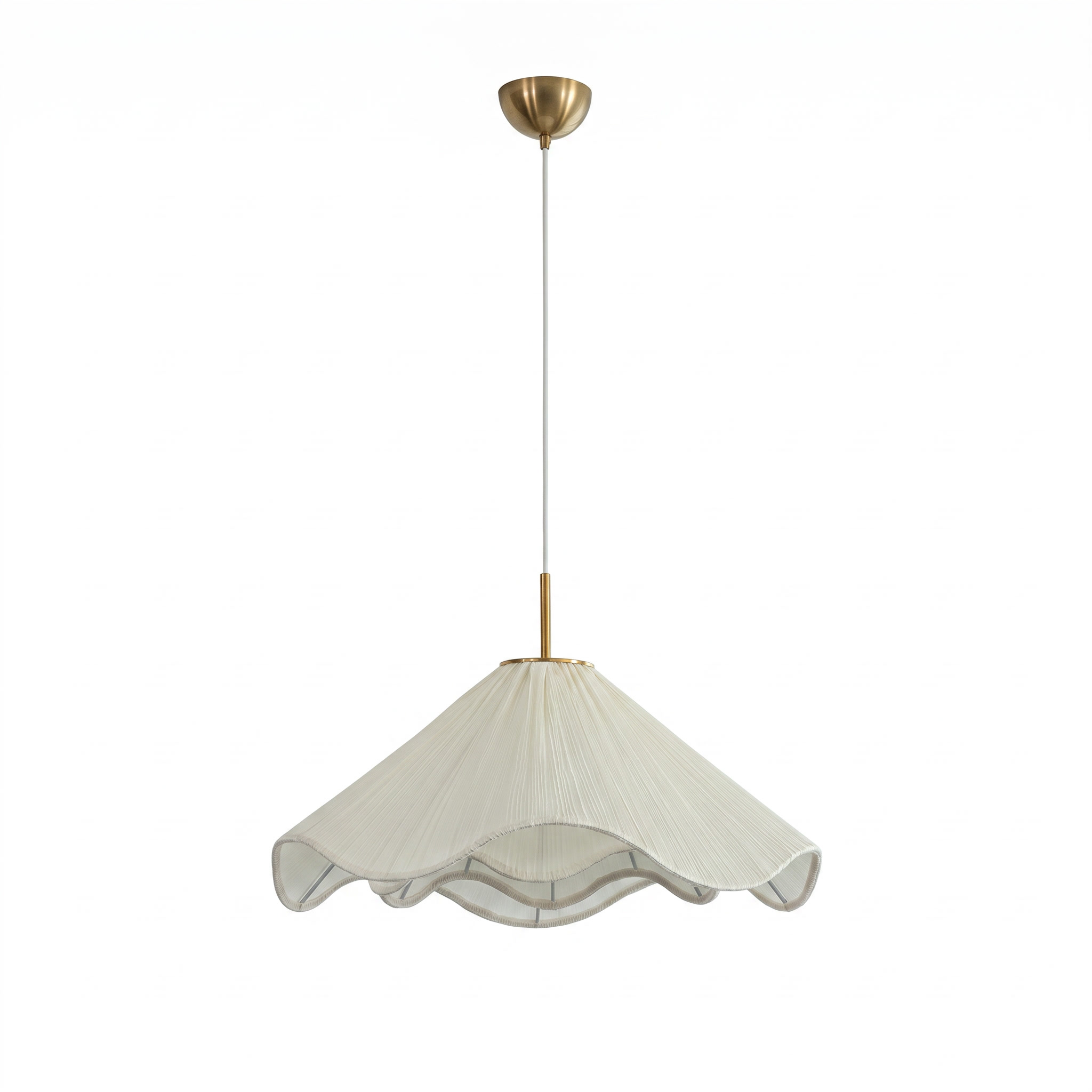 Creative Pleated White Fabric Flower Pendant Light-Elegant Hanging Lamp for Dining Room Bedroom Kitchen Island