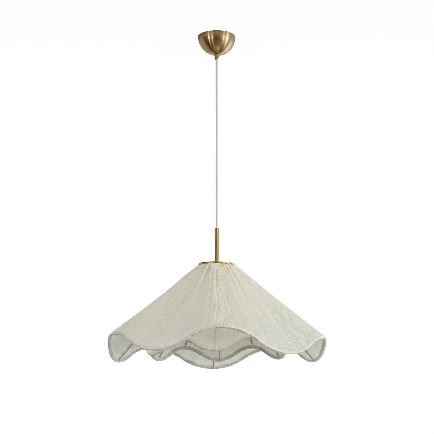 Creative Pleated White Fabric Flower Pendant Light-Elegant Hanging Lamp for Dining Room Bedroom Kitchen Island