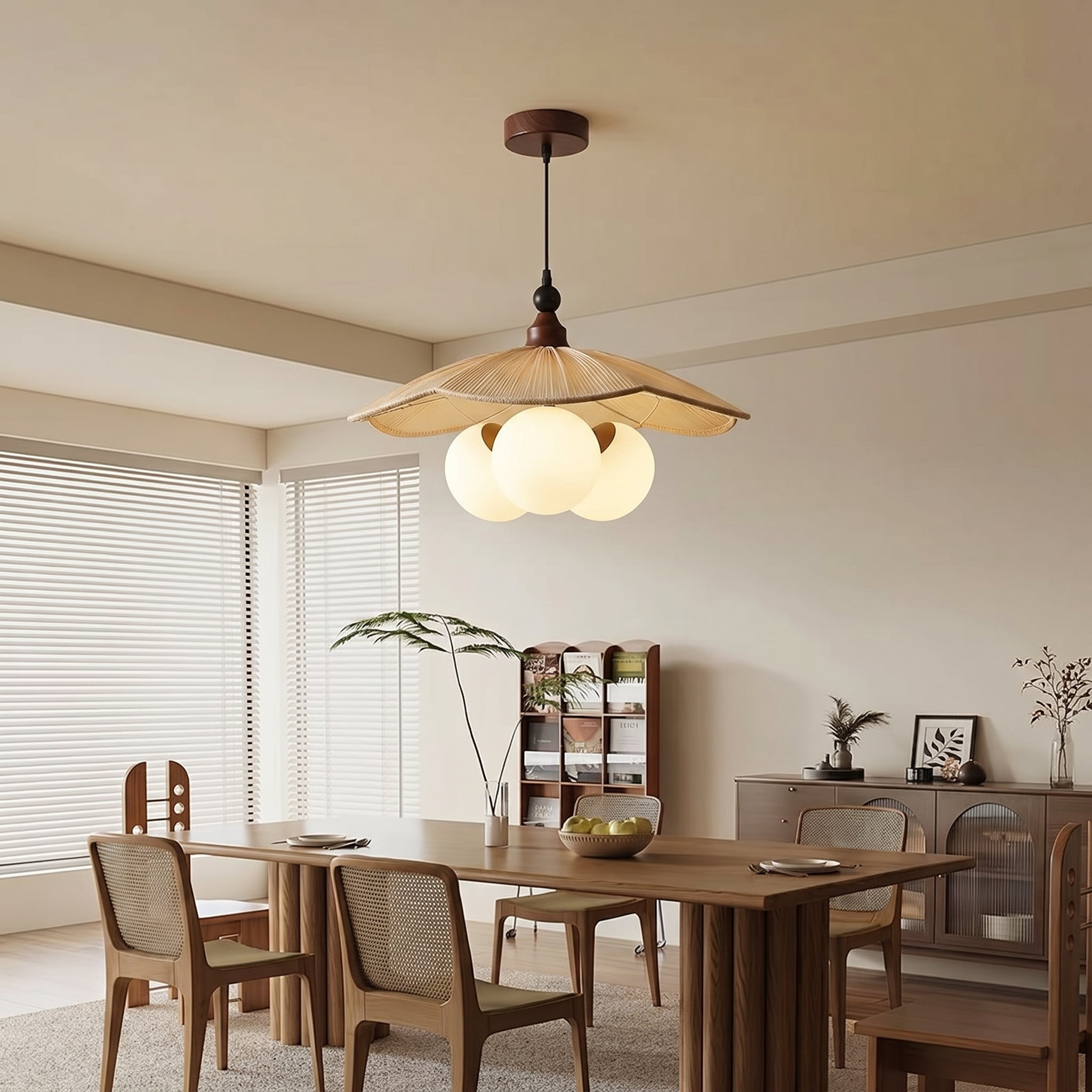 Creative French Vintage Fabric Pendant Light for Dining Room