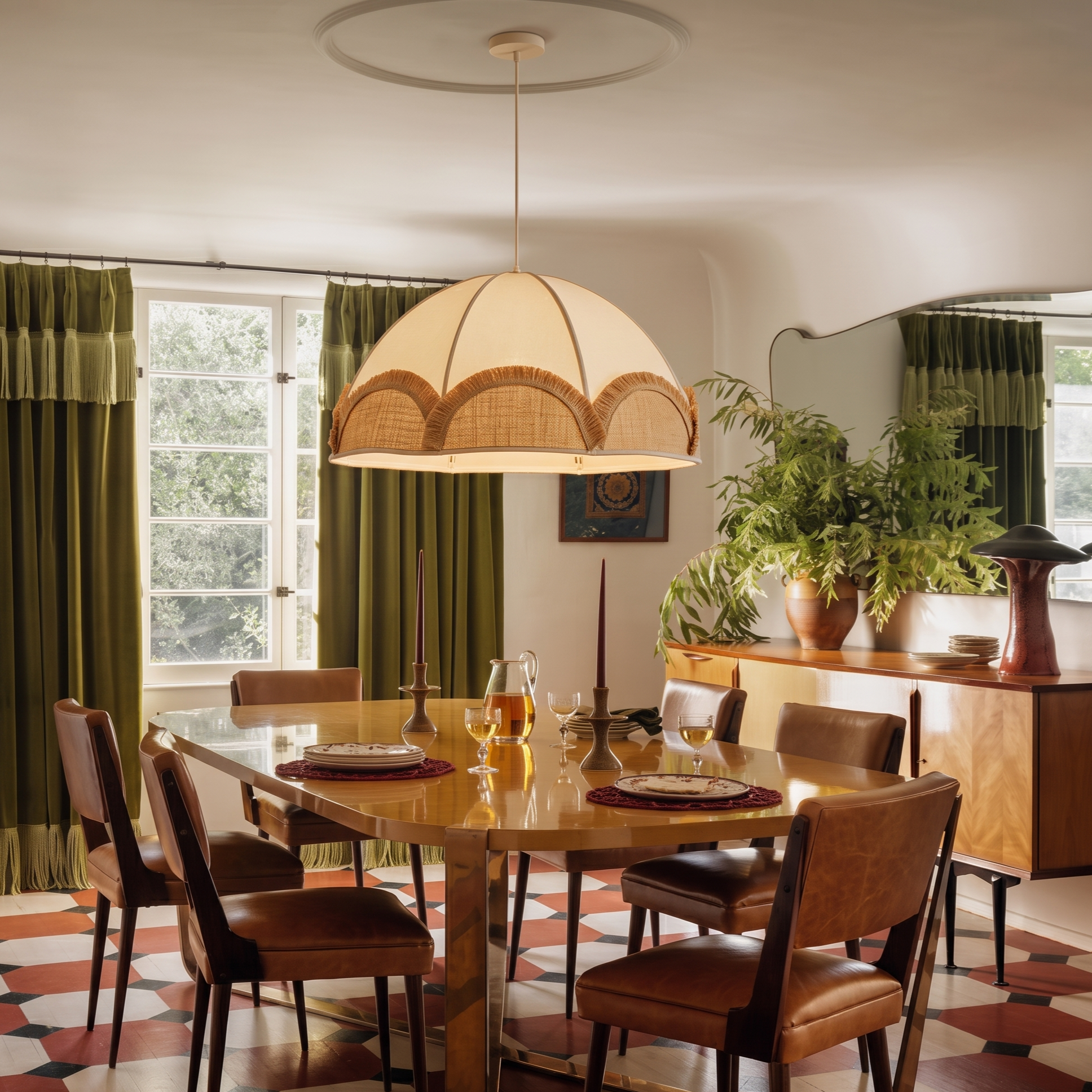 Bohemian Fringe Dome Pendant Light-Nordic Minimalism Hanging Ceiling Lamp for Dining Room Bedroom  Nursery