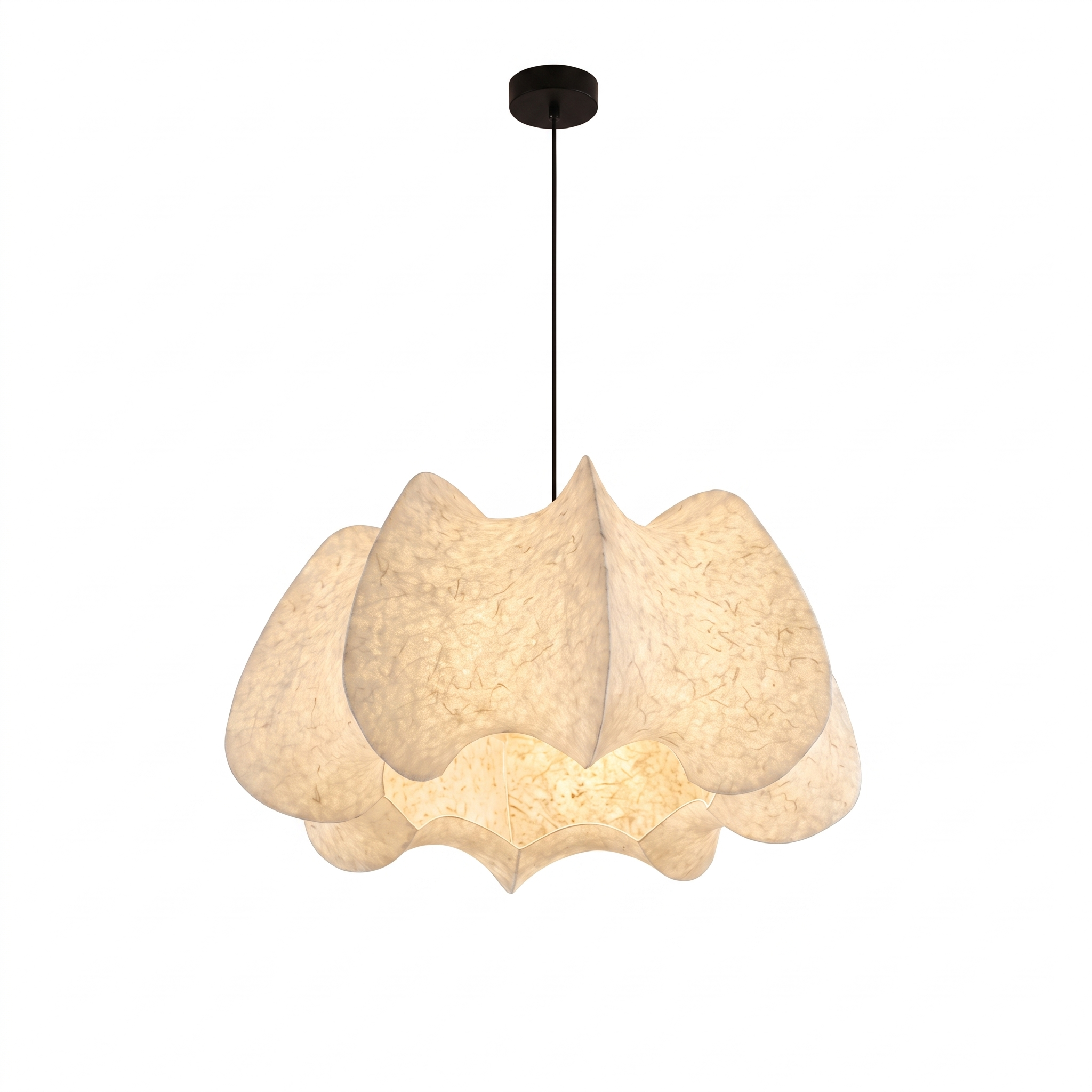  Scandinavian Minimalism Silk Pendant Light -Organic Modern Chandelier for Dining Room Living Room