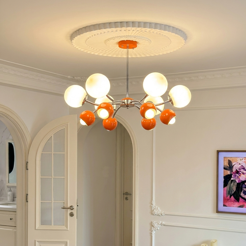 Medieval Bauhaus Cream Style Chandelier for Living Room