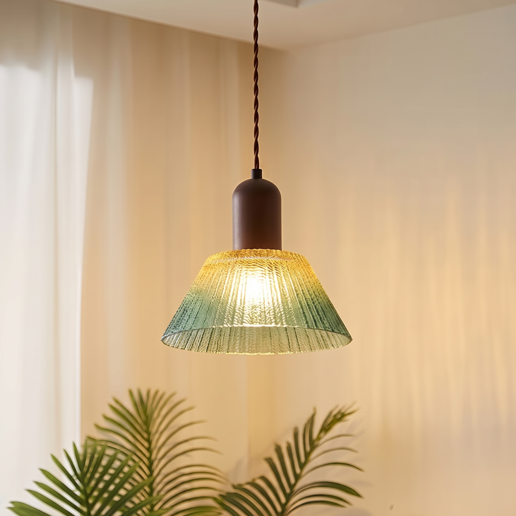Medieval Vintage Glass Pendant Light for Bedroom