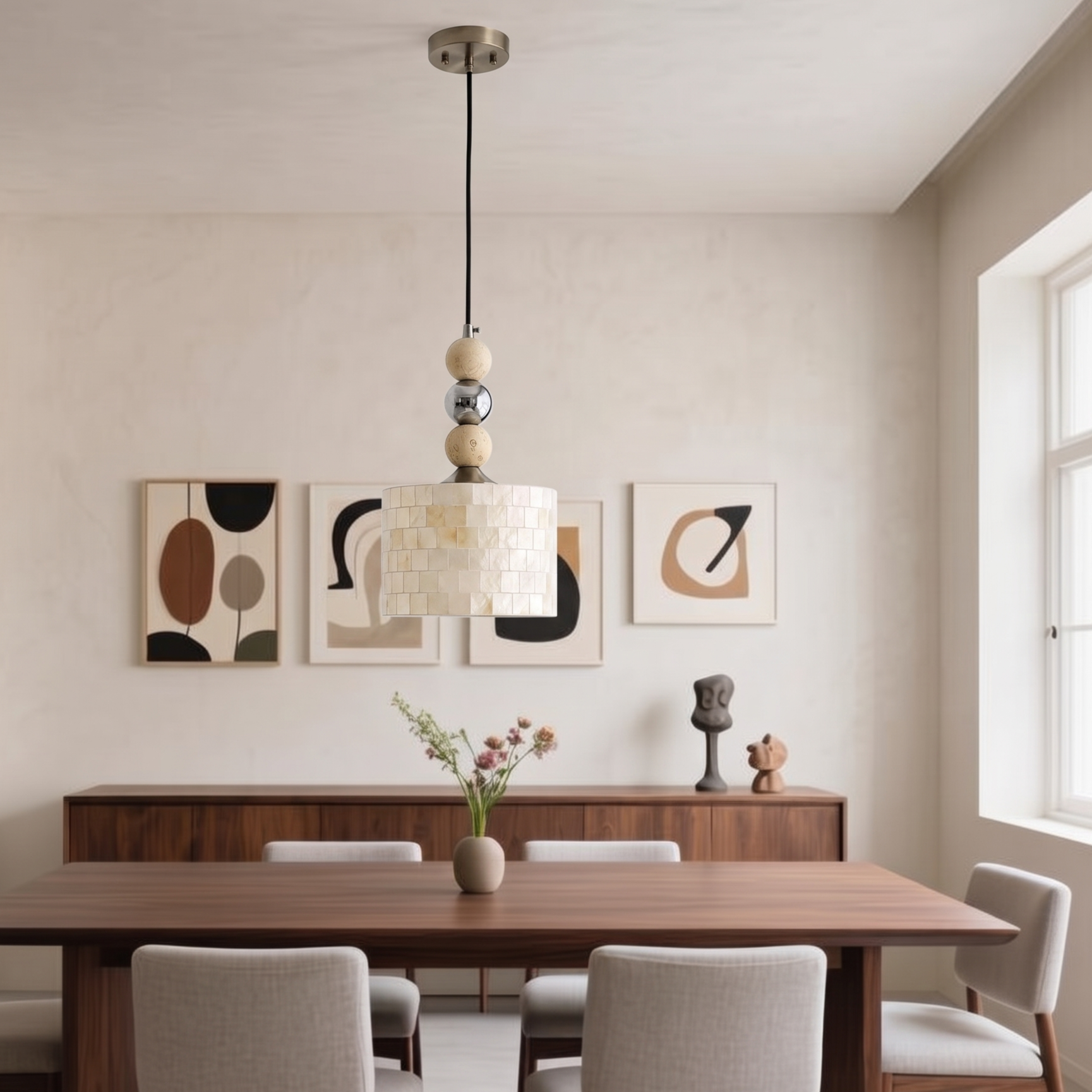 Modern Minimalist Shell-Shaped Pendant Lamps for Bedroom Bedside 