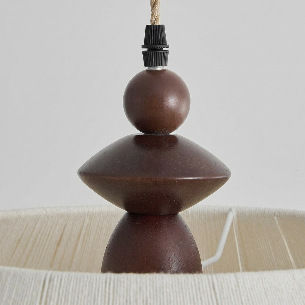 Japanese Style Handwoven Rope Pendant Light for Dining Room Living Room