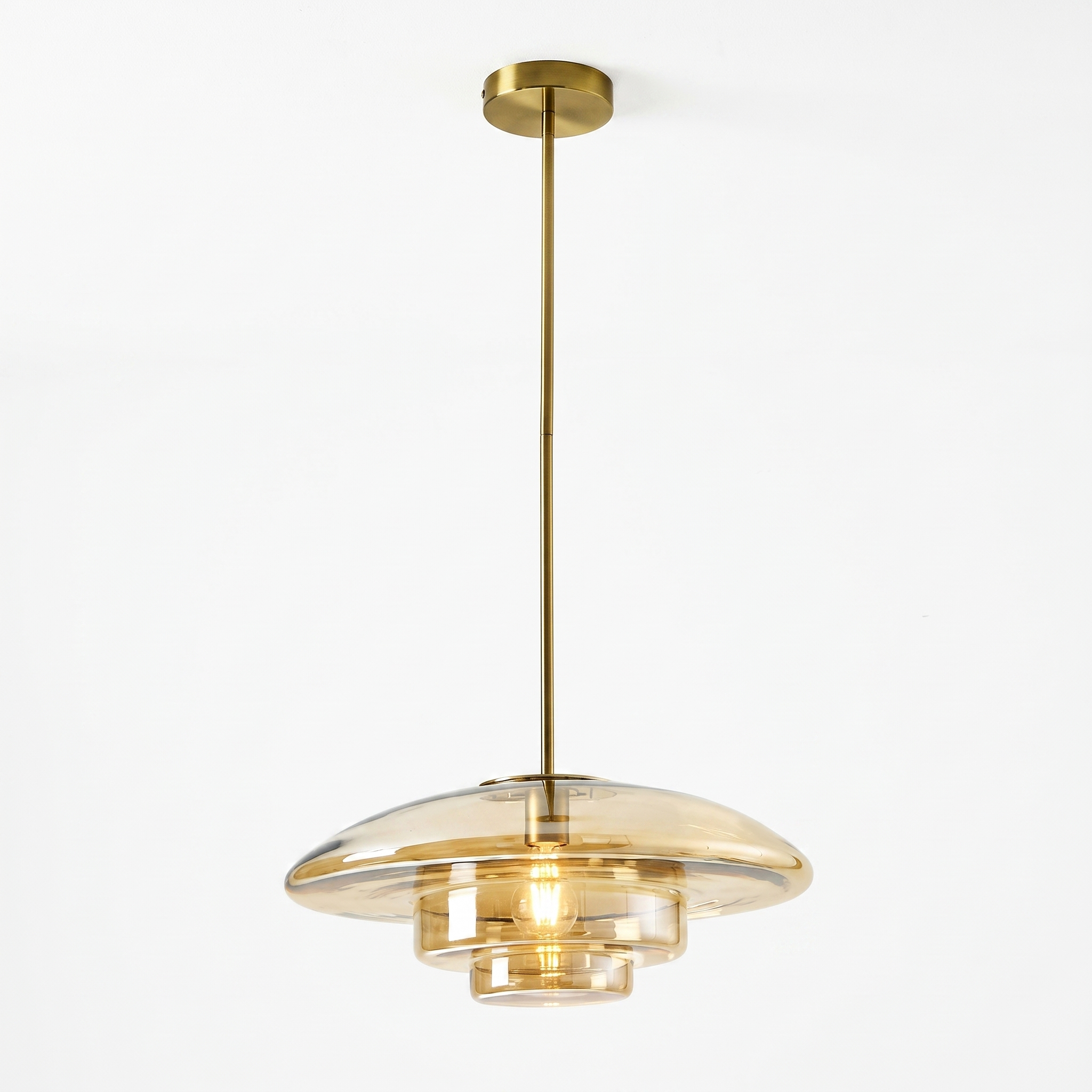 Vintage Bauhaus Tiered Glass Pendant Light for Living Room