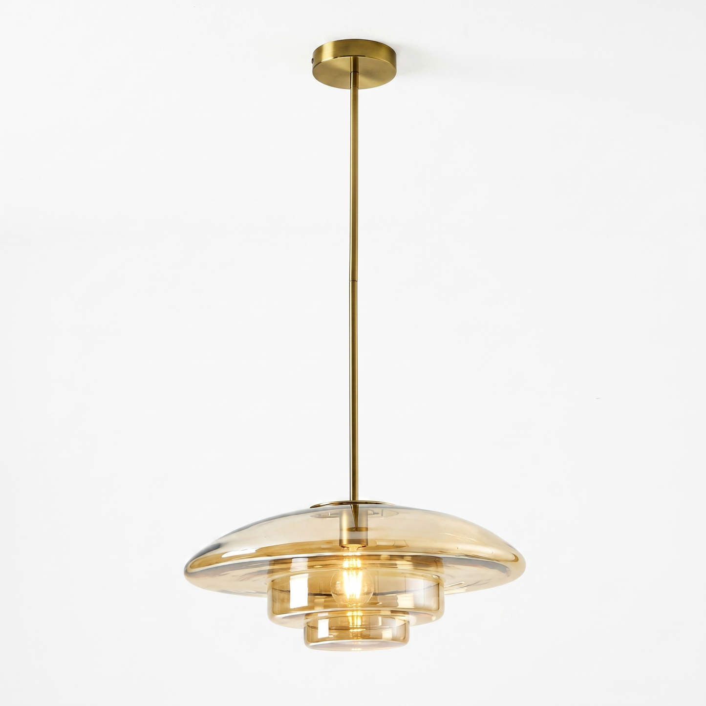 Vintage Bauhaus Tiered Glass Pendant Light for Living Room