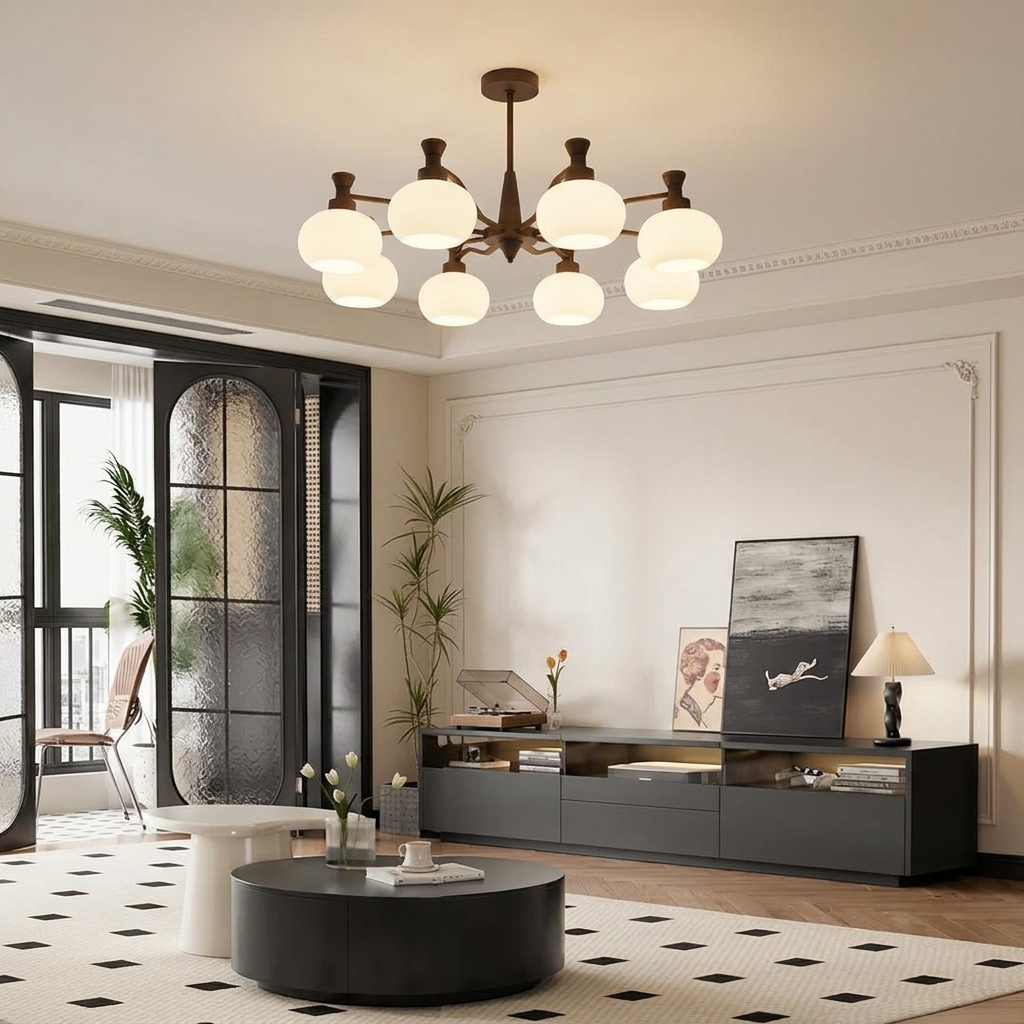 Medieval French Retro Style Glass Chandelier for Living Room