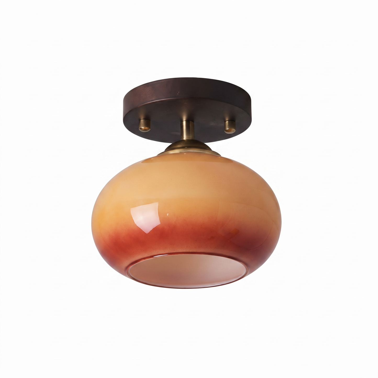 Mid-Century Modern Glass Flush Mount Ceiling Light for Hallway Entryway Bedroom