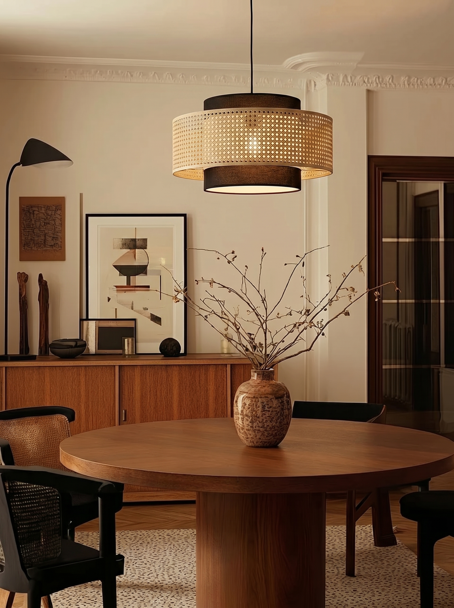 Japanese Wabi-Sabi Style Rattan Pendant Light for the Living Room