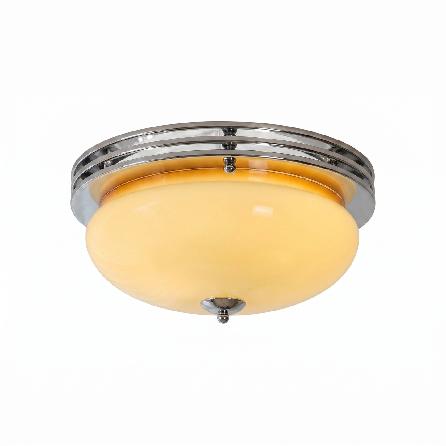 Retro Bauhaus Glass Flush-Mount Ceiling Light for Bedroom Living Room