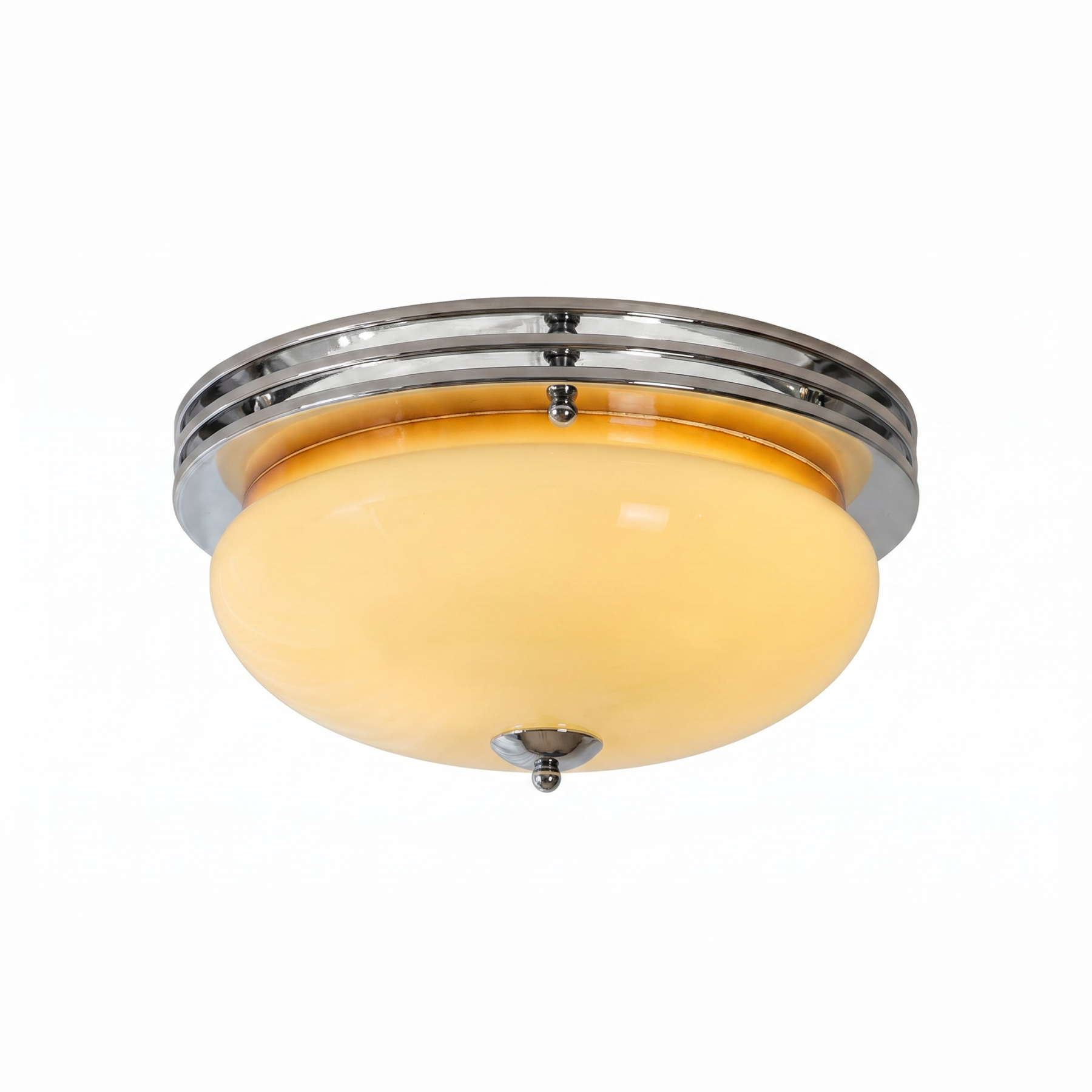 Retro Bauhaus Glass Flush-Mount Ceiling Light for Bedroom Living Room