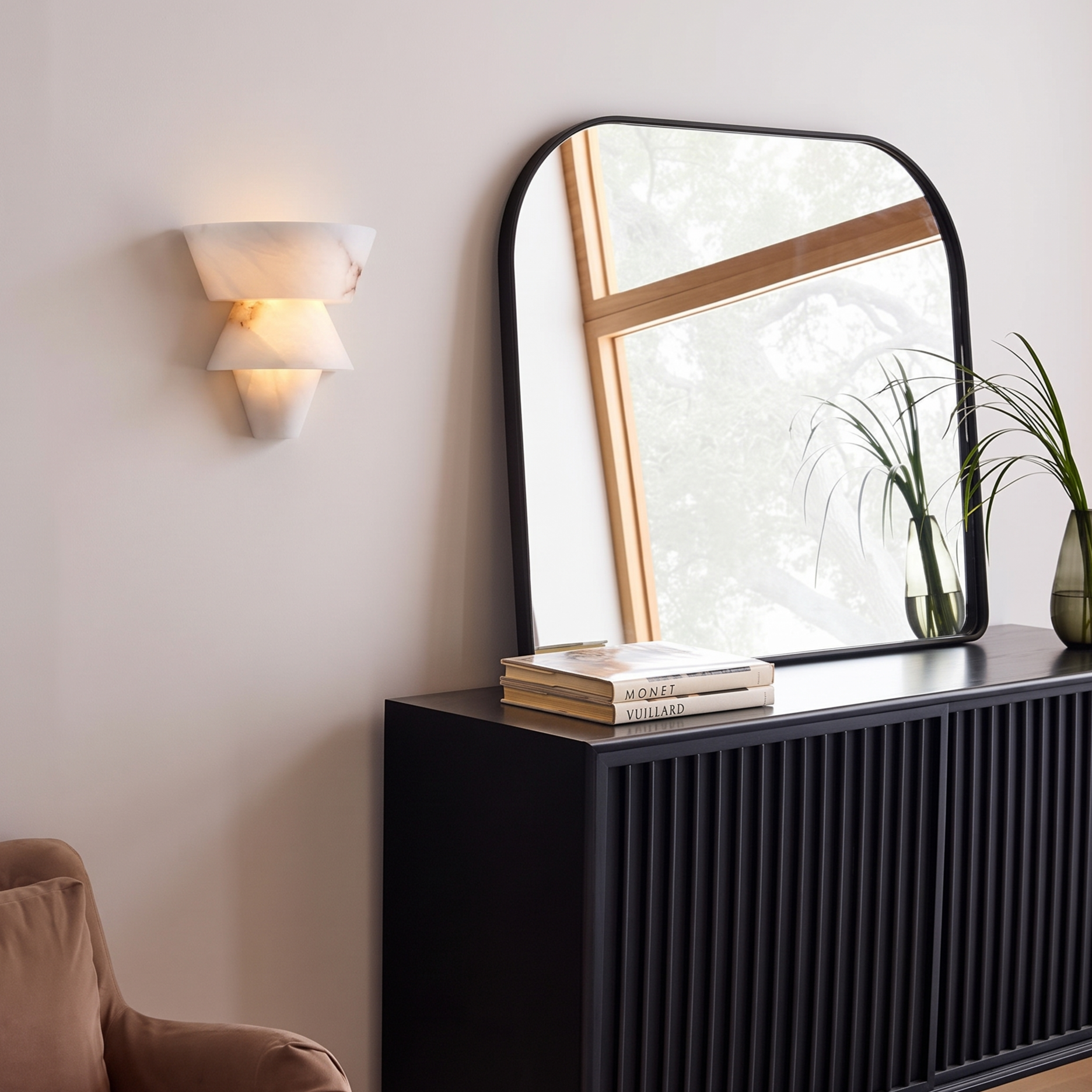 Modern Marble Geometric Wall Sconce for Living Room Bedroom Entryway