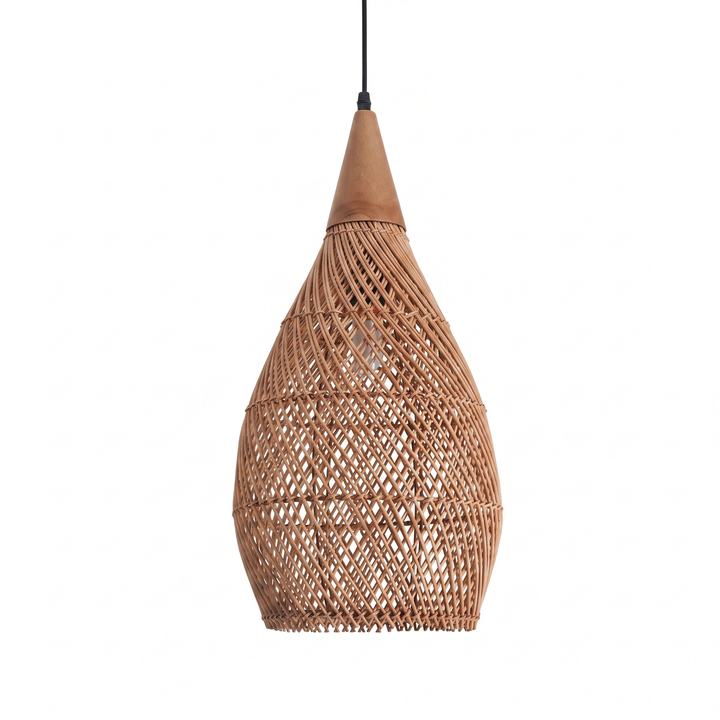 Handcrafted Rattan Pendant Light Retro Wabi-Sabi-style Chandelier for Dining Room Kitchen Island