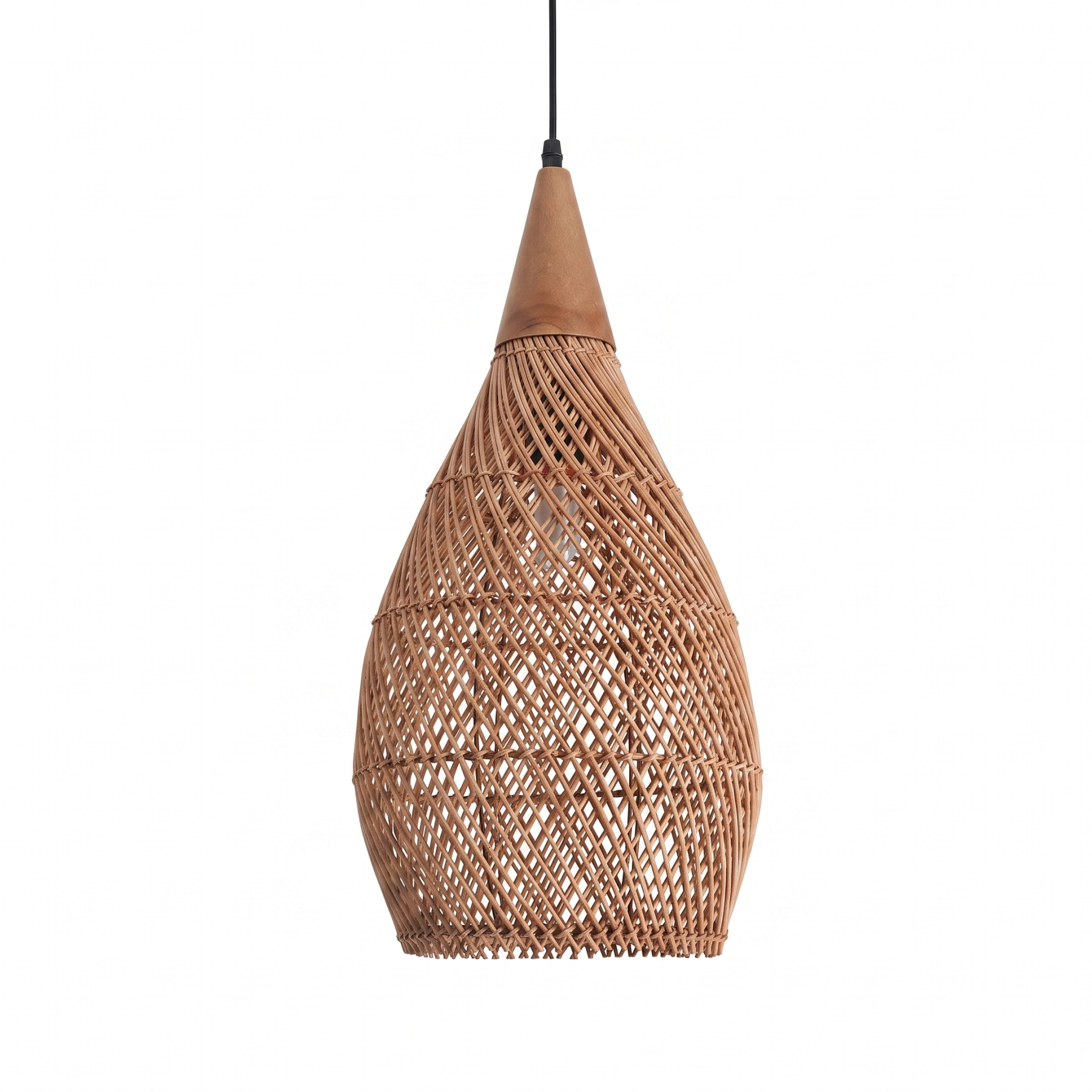 Handcrafted Rattan Pendant Light Retro Wabi-Sabi-style Chandelier for Dining Room Kitchen Island