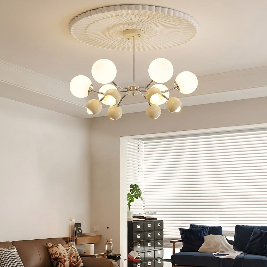 Medieval Bauhaus Cream Style Chandelier for Living Room