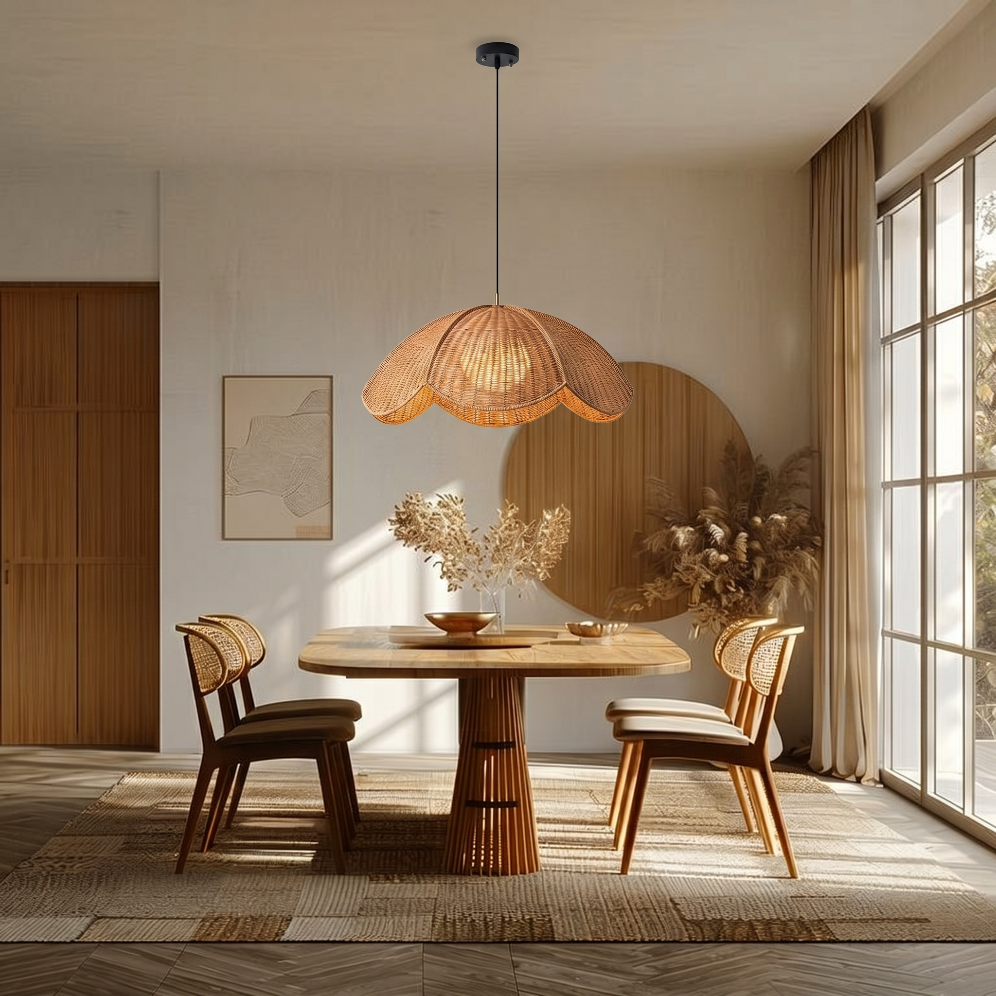 Japanese Wabi-Sabi Style Retro Pendant Light for Dining Room Bedroom Living Room