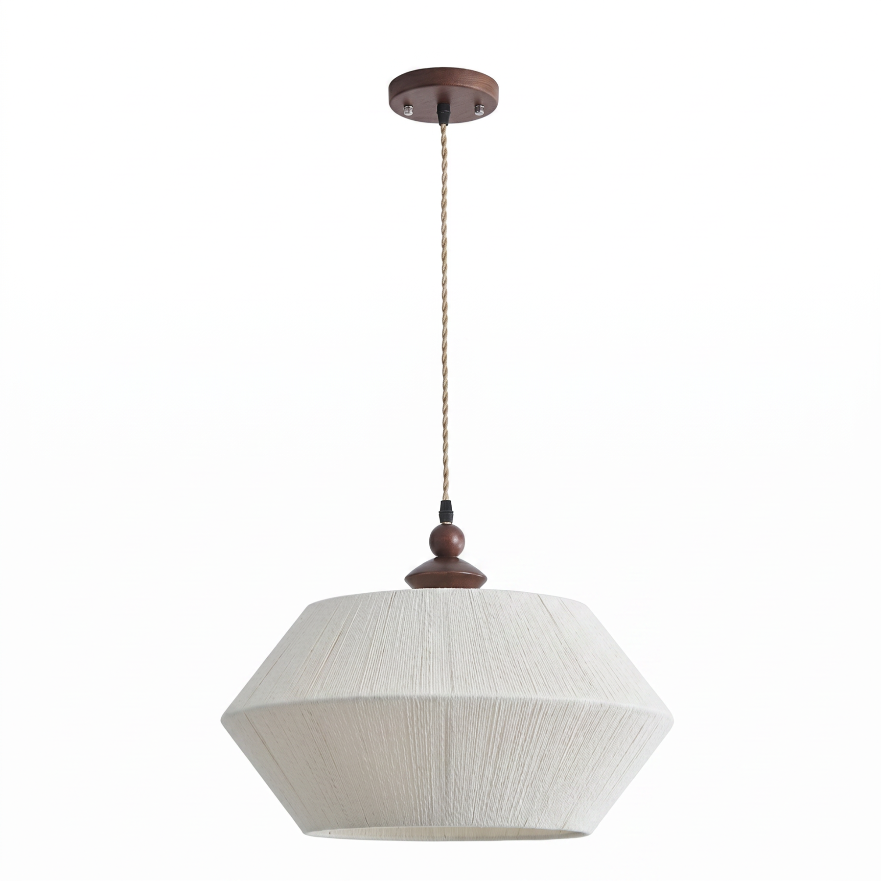 Japanese Style Handwoven Rope Pendant Light for Dining Room Living Room