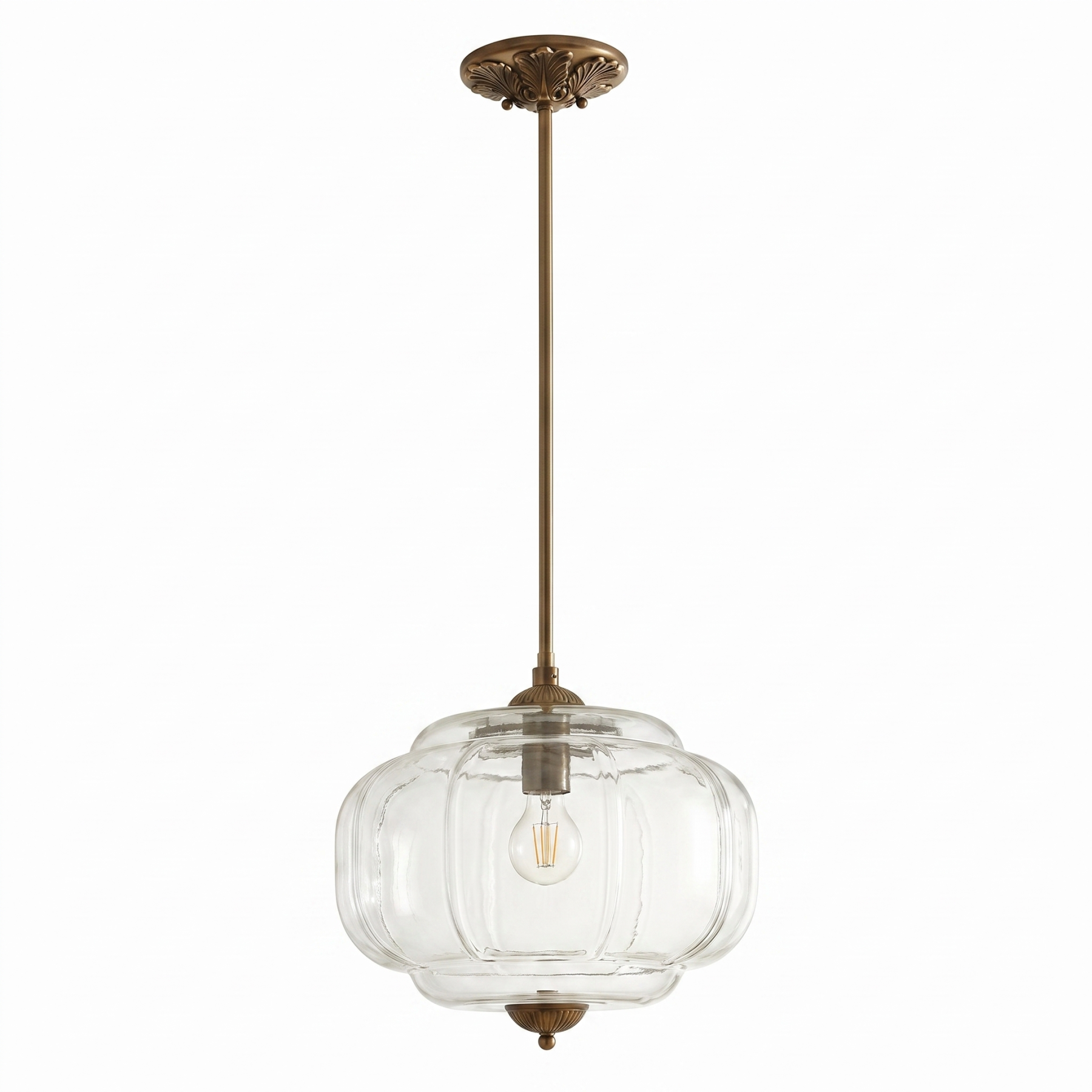 Mid Century Style Vintage Glass Ceiling Light for Kitchen Island and Dining Area