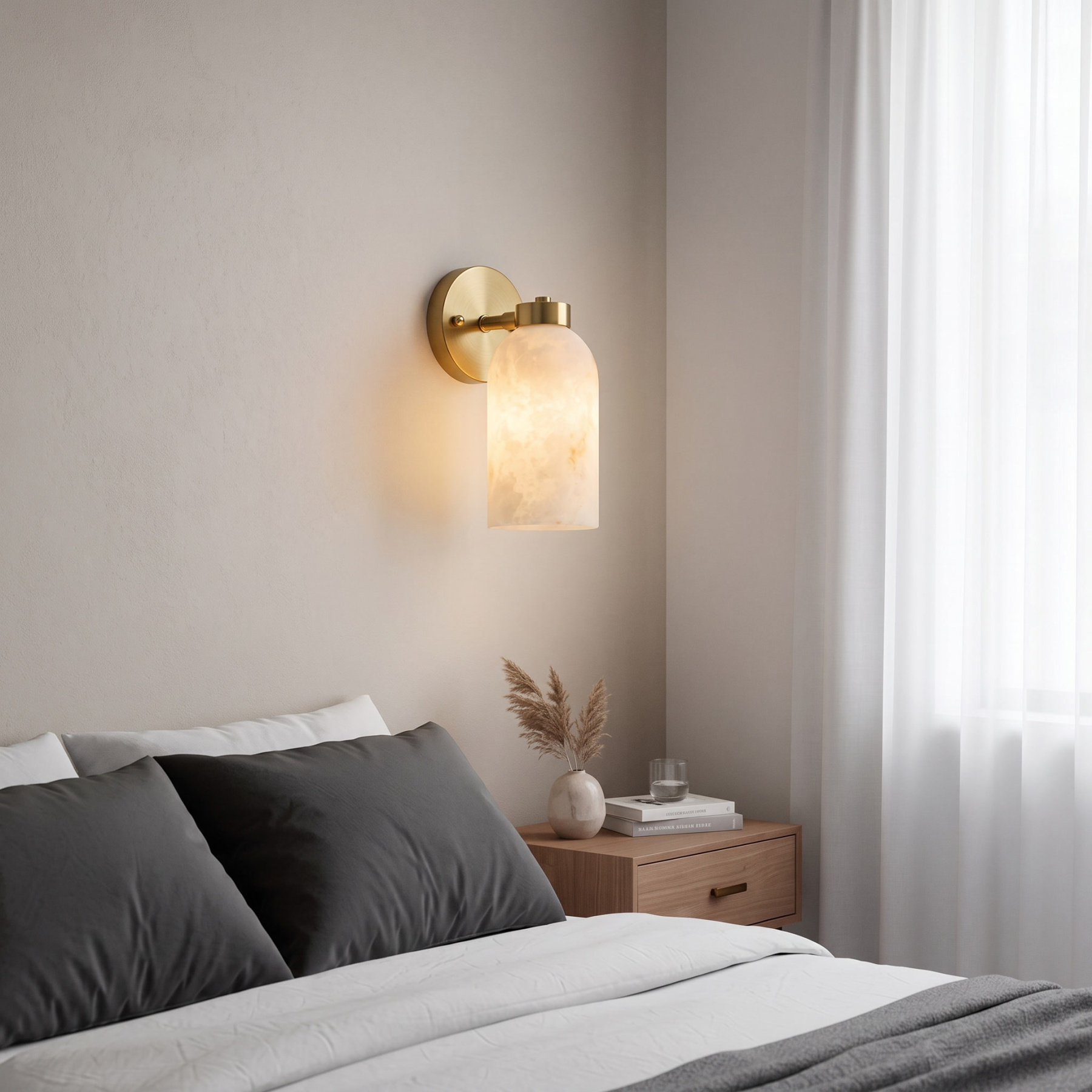 Modern Faux Marble Wall Sconce Bedroom and Hallway