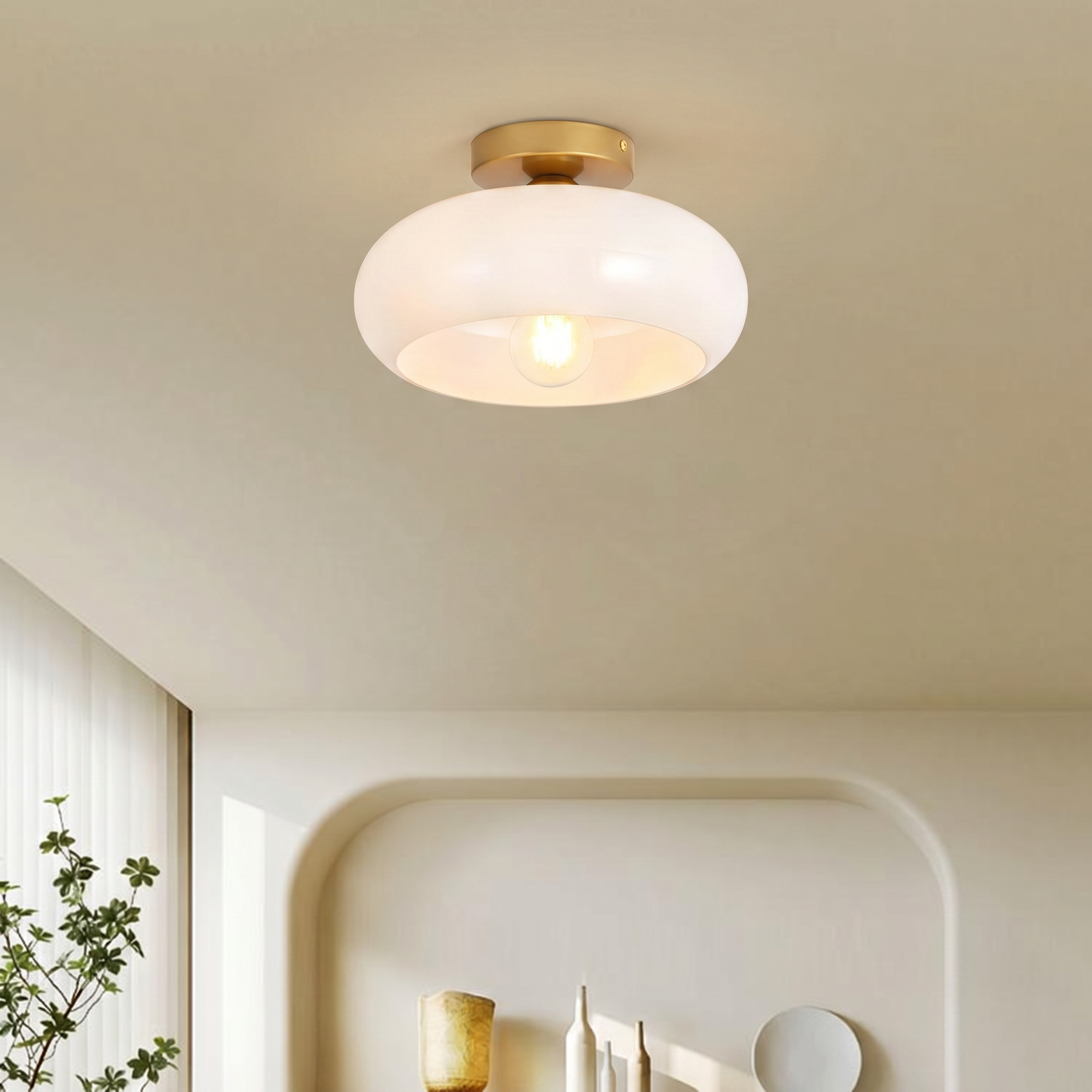 Ozimo Mid-Century Vintage Semi Flush Mount Ceiling Light