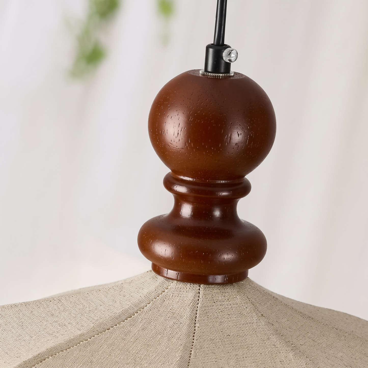 Vintage Fabric Pendant Light –Wabi-Sabi Fabric Shade Hanging Ceiling Light for  Dining Room Bedroom and Living Room