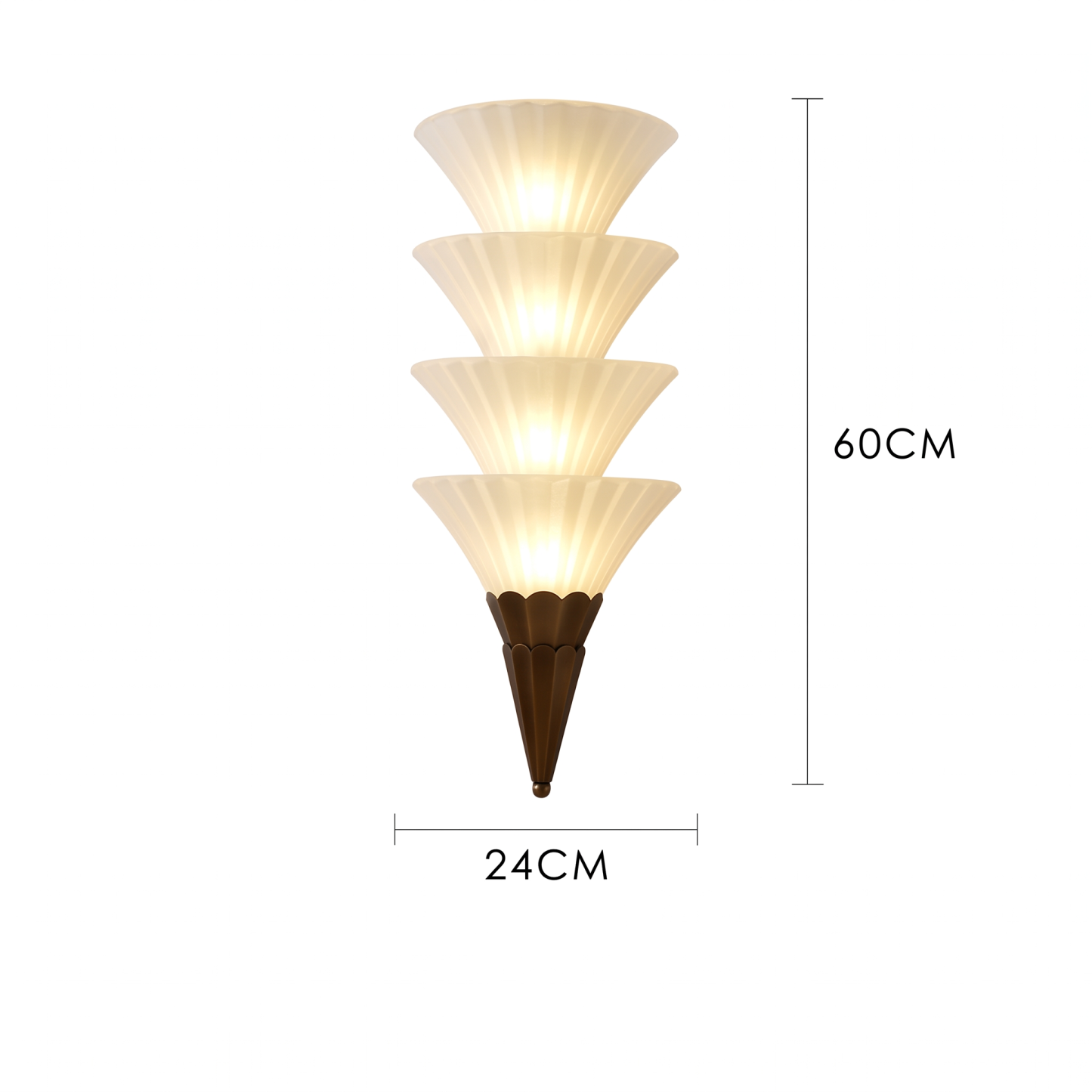Vintage Scalloped Glass Wall Sconce Mid-Century Brass Accent Wall Lamp